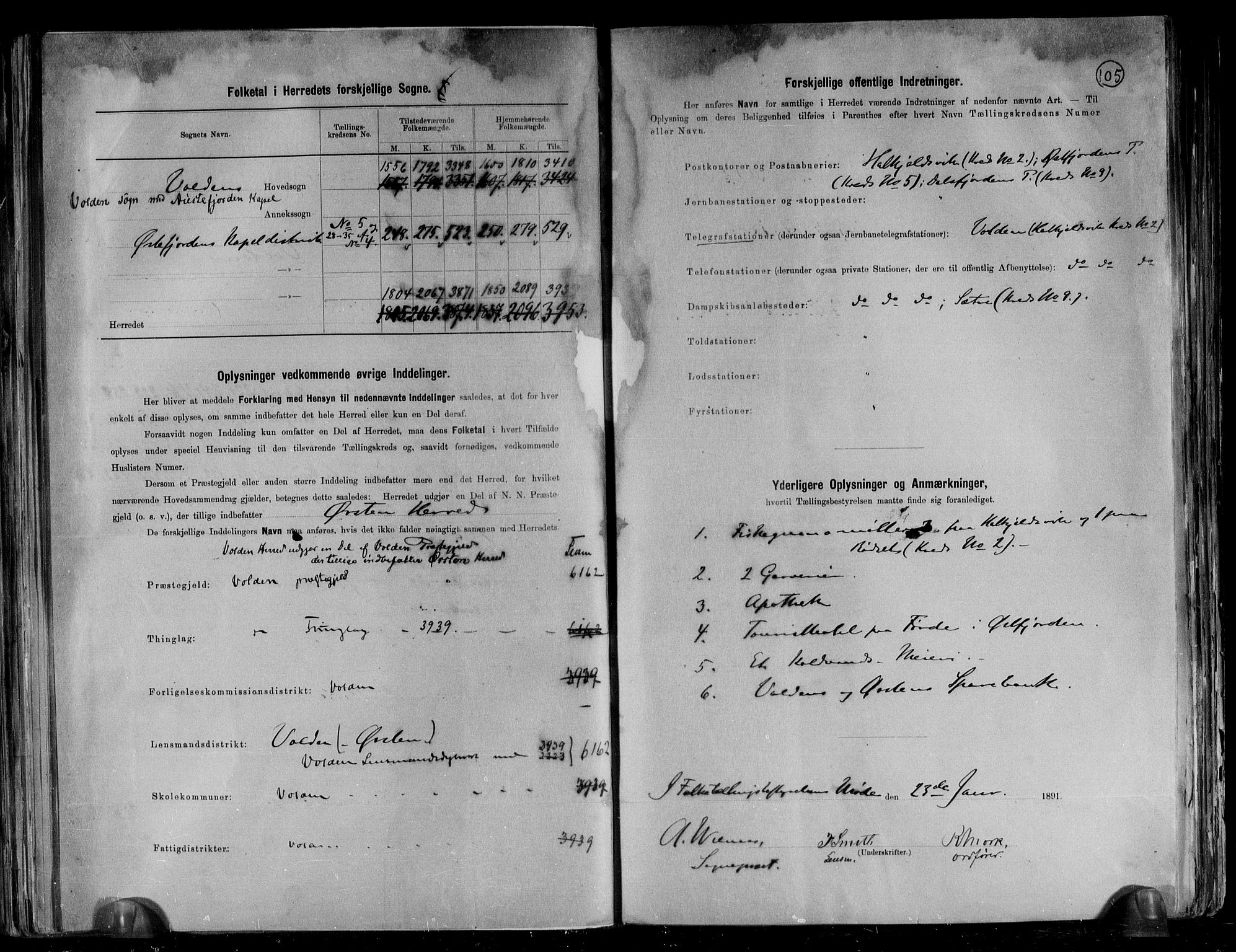 RA, 1891 census for 1519 Volda, 1891, p. 3