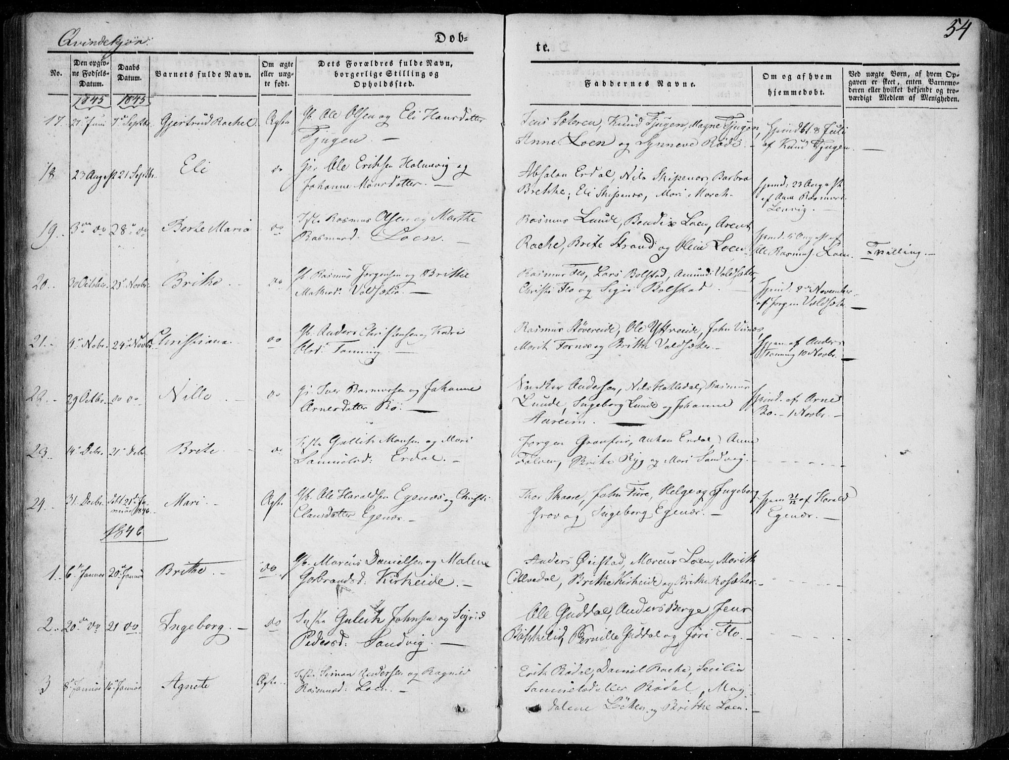 Stryn Sokneprestembete, SAB/A-82501: Parish register (official) no. A 2, 1844-1861, p. 54
