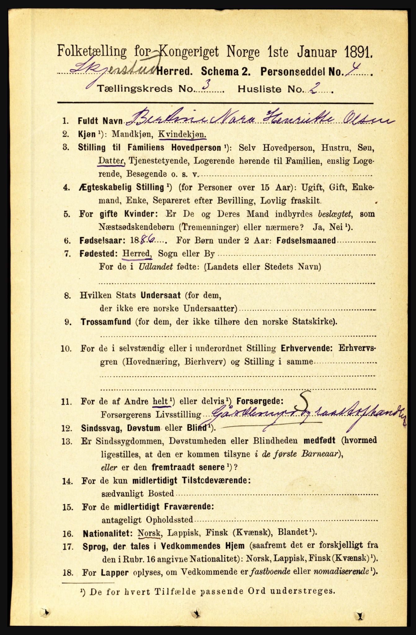 RA, 1891 census for 1842 Skjerstad, 1891, p. 740