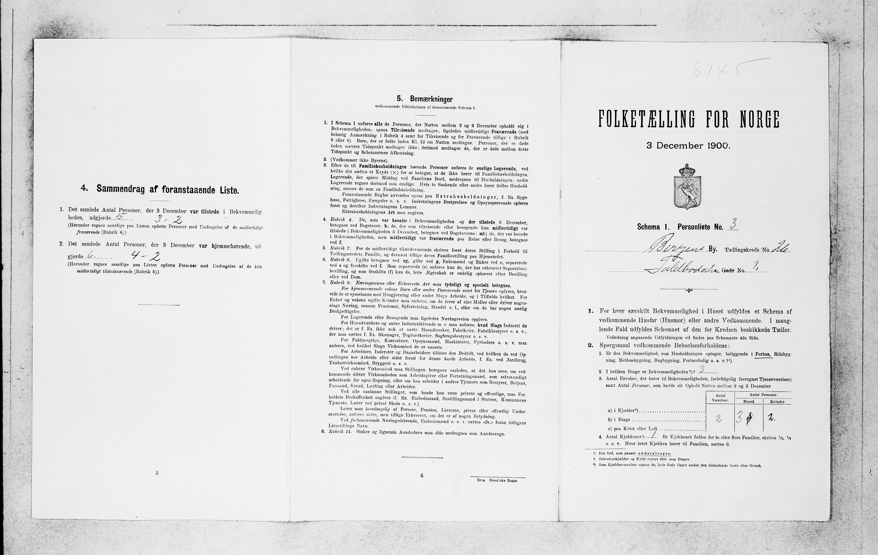 SAB, 1900 census for Bergen, 1900, p. 5364