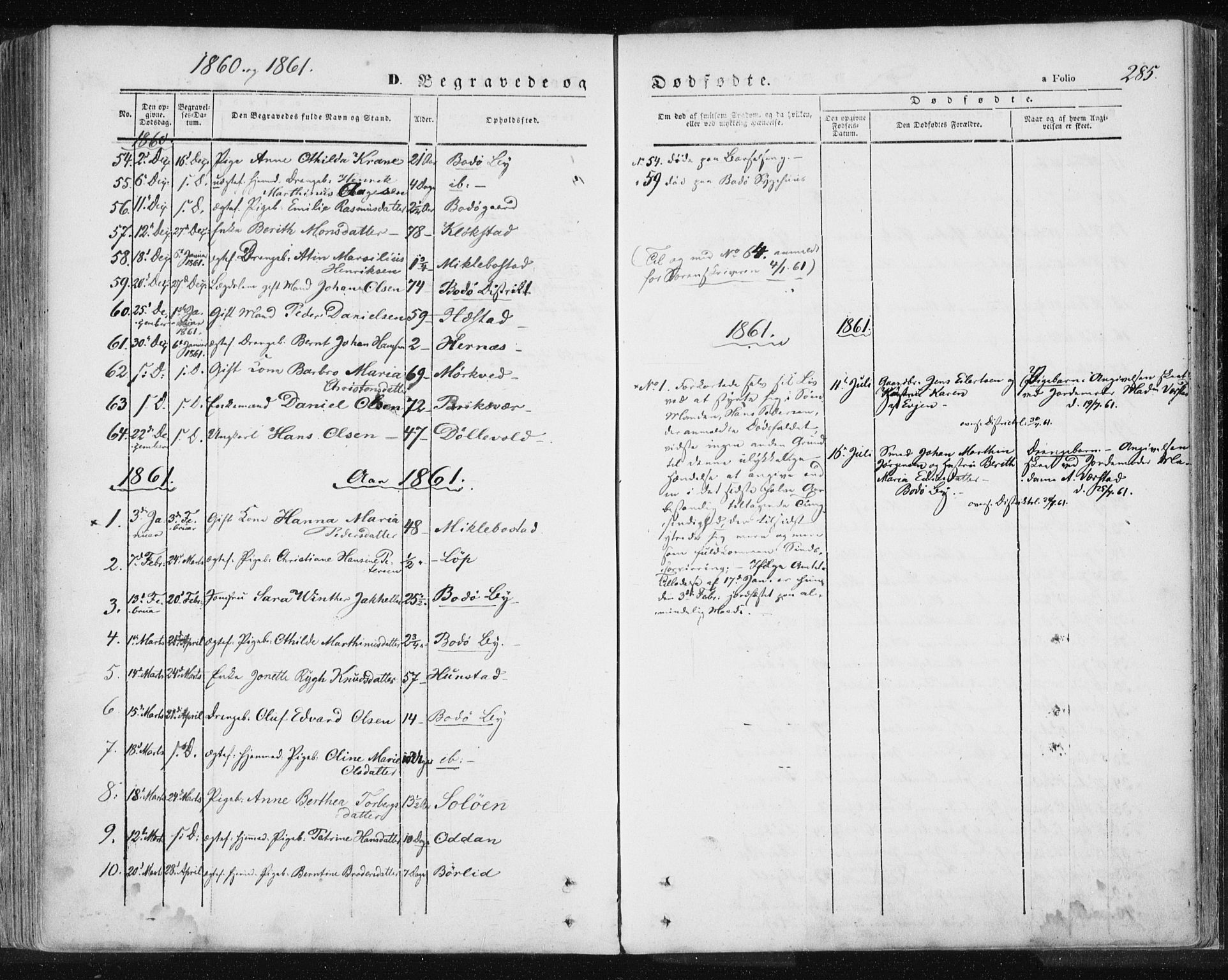 Ministerialprotokoller, klokkerbøker og fødselsregistre - Nordland, AV/SAT-A-1459/801/L0007: Parish register (official) no. 801A07, 1845-1863, p. 285