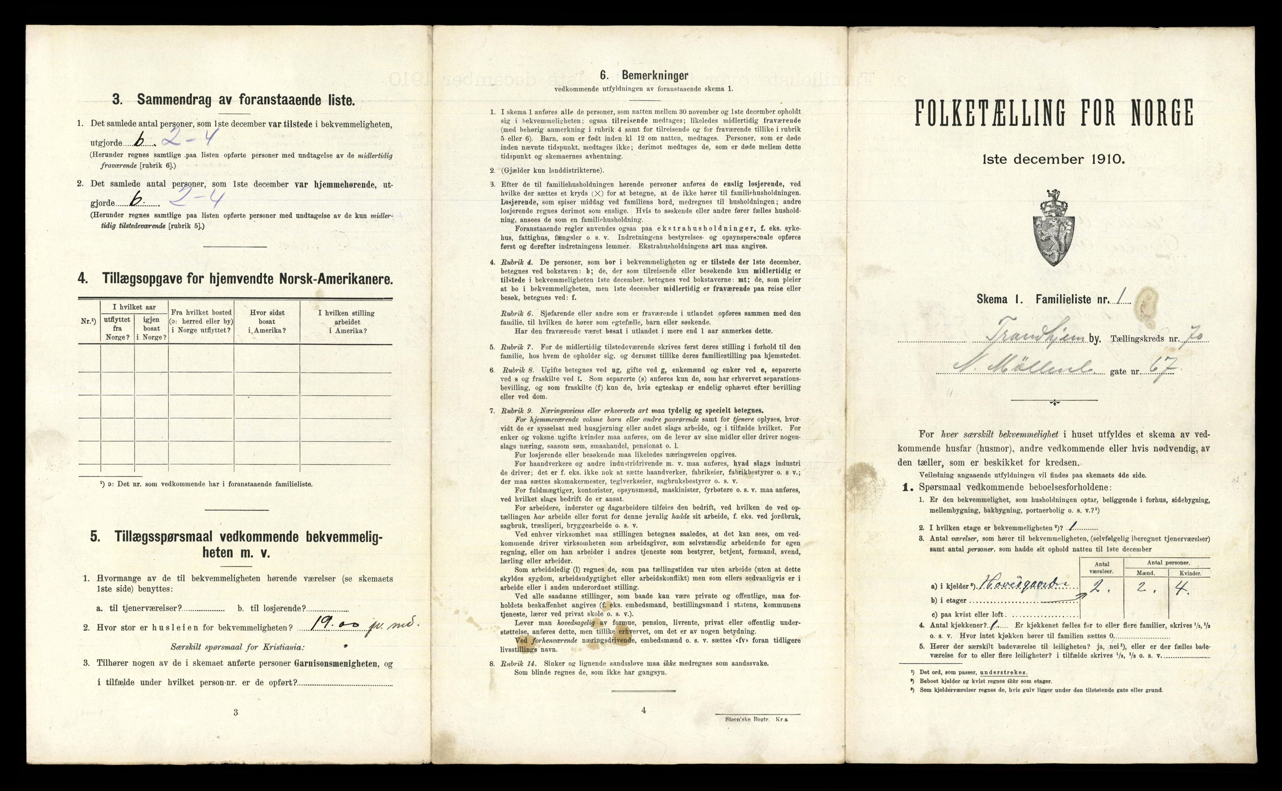 RA, 1910 census for Trondheim, 1910, p. 20373