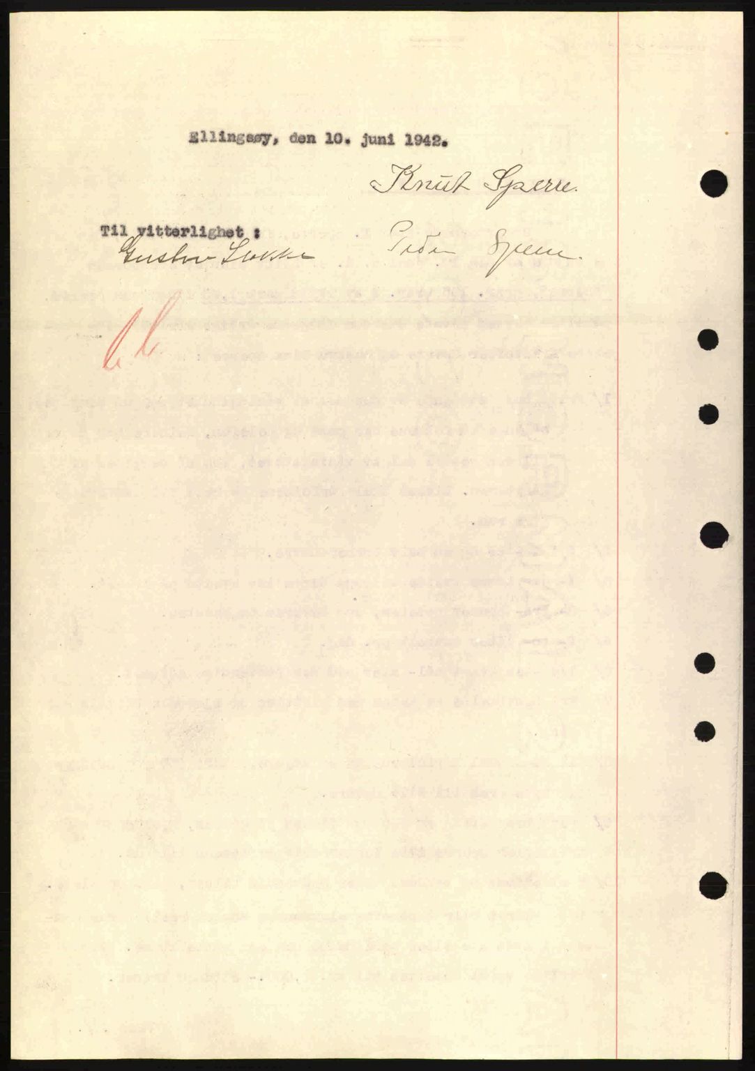 Nordre Sunnmøre sorenskriveri, AV/SAT-A-0006/1/2/2C/2Ca: Mortgage book no. A13, 1942-1942, Diary no: : 910/1942