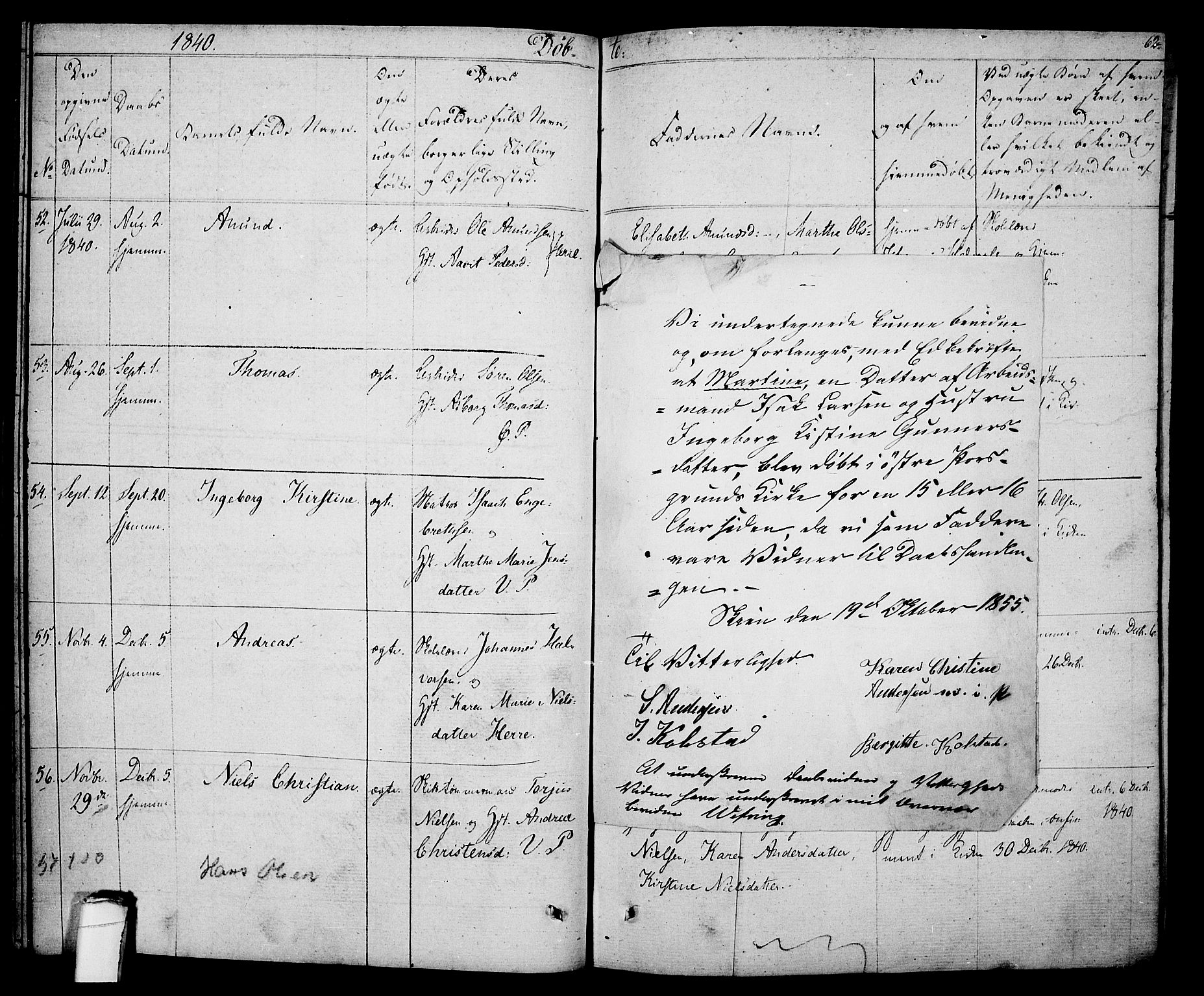 Porsgrunn kirkebøker , SAKO/A-104/F/Fa/L0005: Parish register (official) no. 5, 1828-1840, p. 62