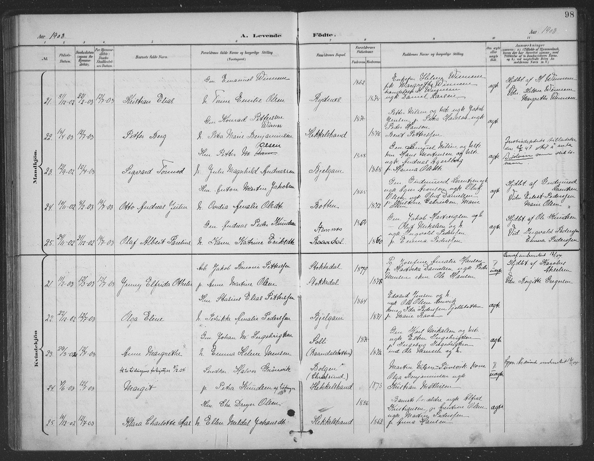 Ministerialprotokoller, klokkerbøker og fødselsregistre - Nordland, AV/SAT-A-1459/863/L0899: Parish register (official) no. 863A11, 1897-1906, p. 98