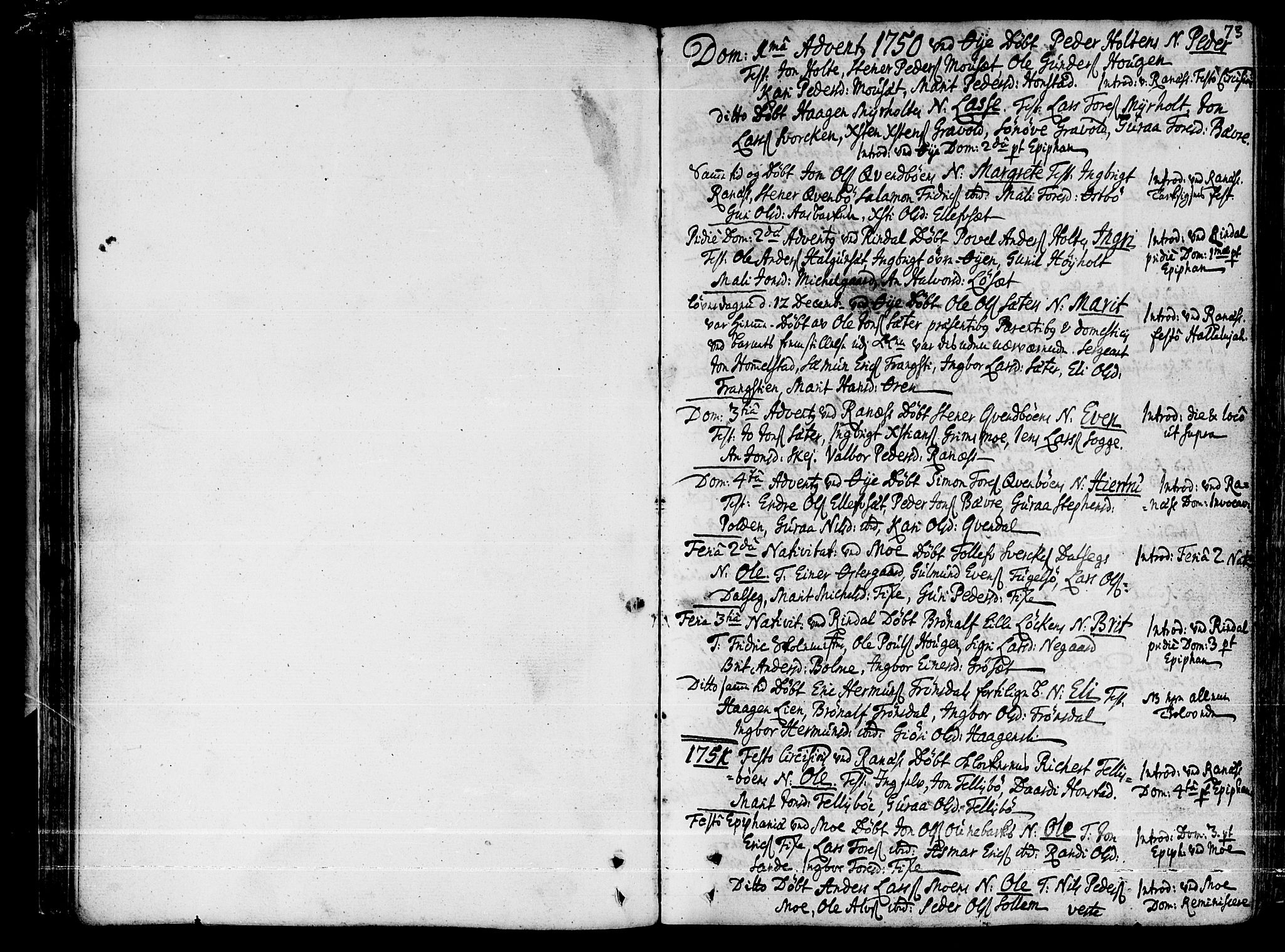 Ministerialprotokoller, klokkerbøker og fødselsregistre - Møre og Romsdal, SAT/A-1454/595/L1039: Parish register (official) no. 595A01, 1750-1796, p. 73