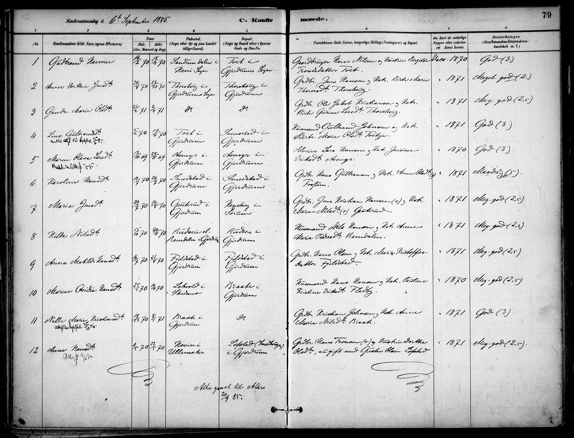 Gjerdrum prestekontor Kirkebøker, SAO/A-10412b/F/Fa/L0009: Parish register (official) no. I 9, 1881-1916, p. 79
