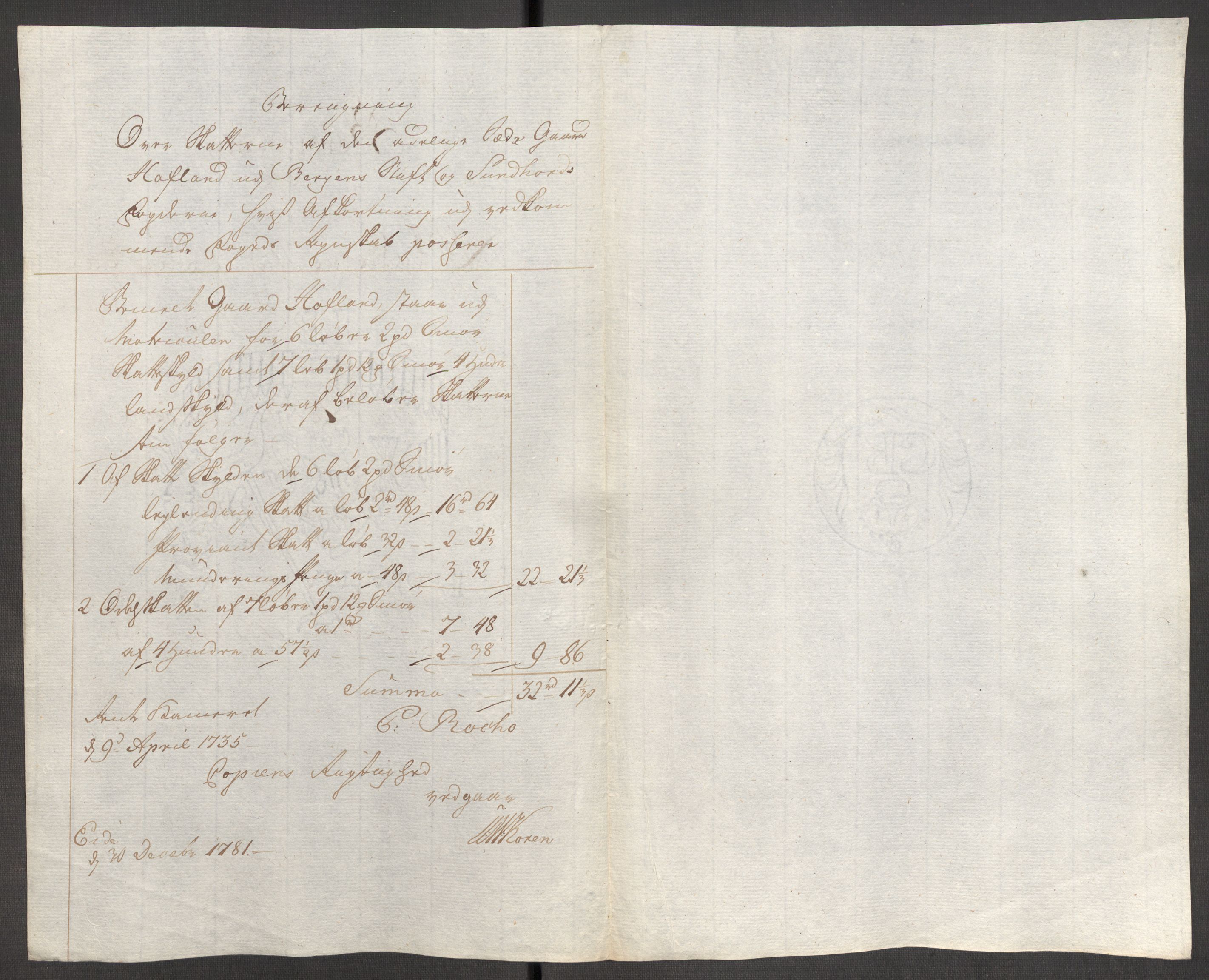 Rentekammeret inntil 1814, Reviderte regnskaper, Fogderegnskap, AV/RA-EA-4092/R48/L3097: Fogderegnskap Sunnhordland og Hardanger, 1781, p. 315