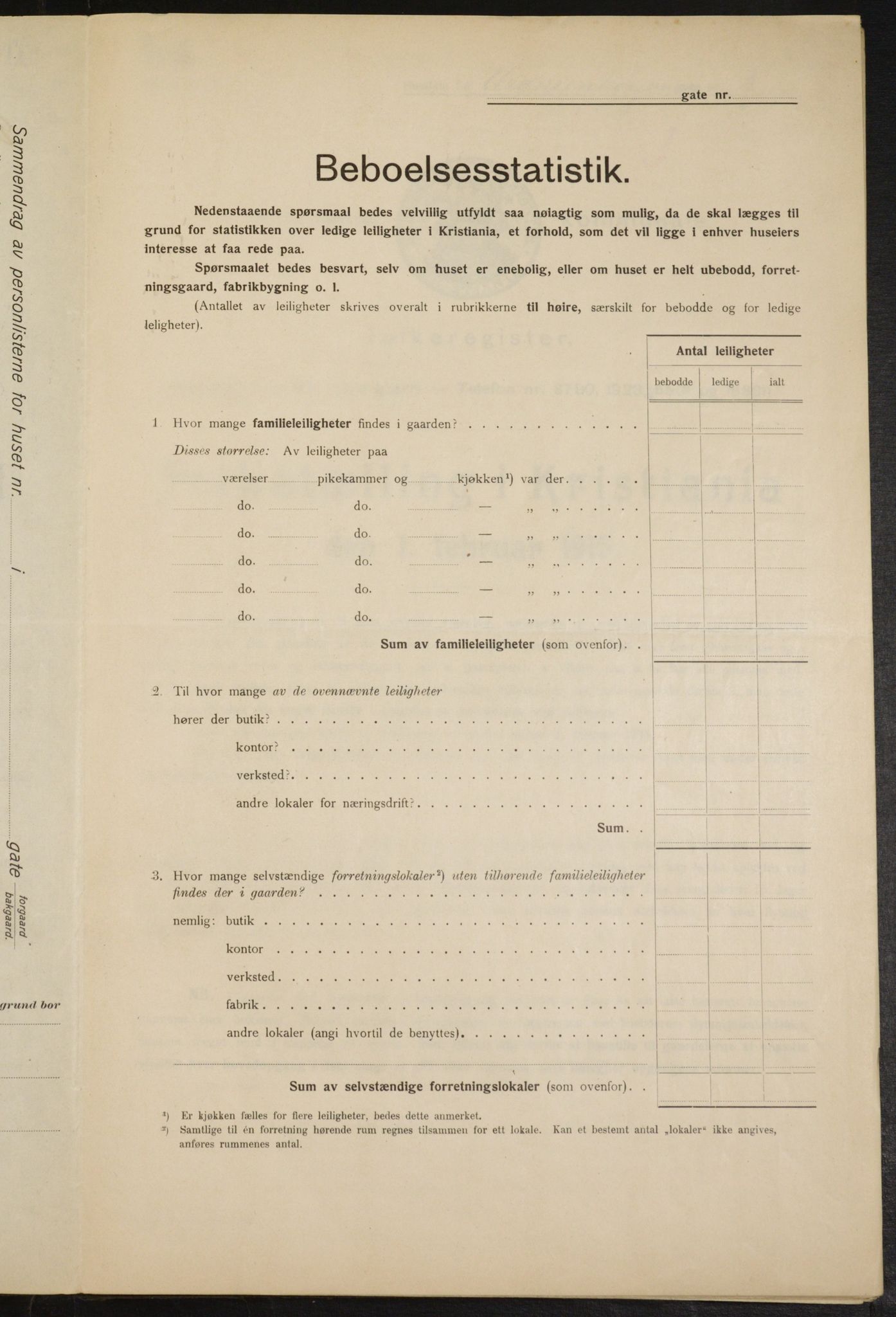 OBA, Municipal Census 1915 for Kristiania, 1915, p. 121016