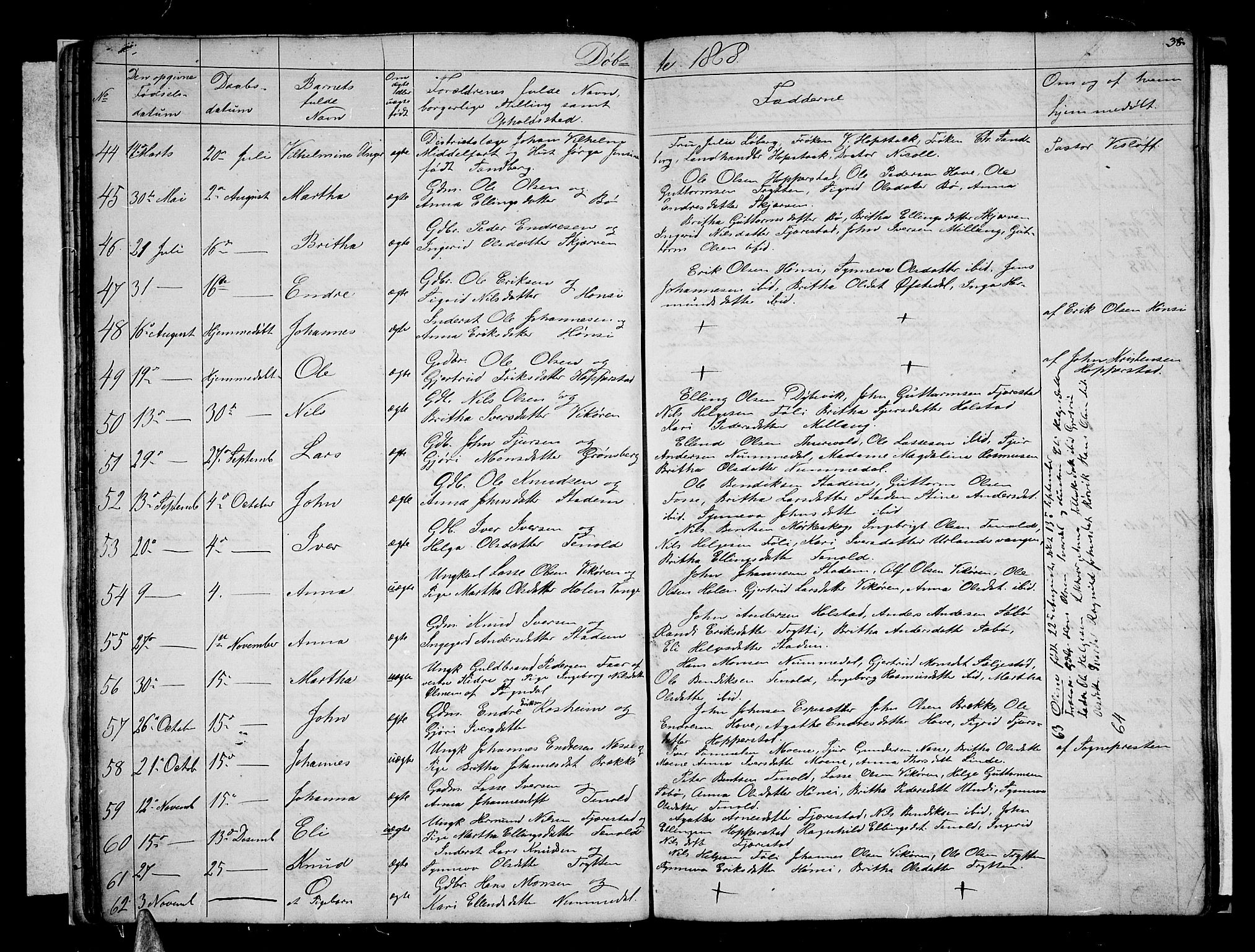 Vik sokneprestembete, AV/SAB-A-81501/H/Hab/Haba/L0002: Parish register (copy) no. A 2, 1856-1877, p. 38