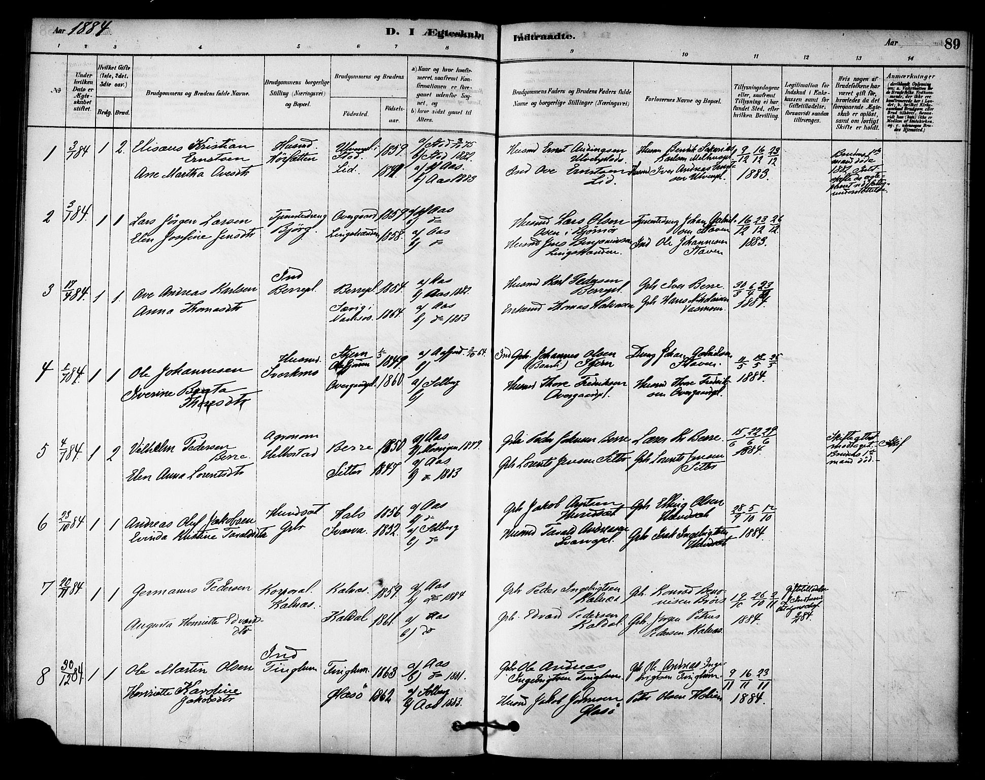 Ministerialprotokoller, klokkerbøker og fødselsregistre - Nord-Trøndelag, AV/SAT-A-1458/742/L0408: Parish register (official) no. 742A01, 1878-1890, p. 89