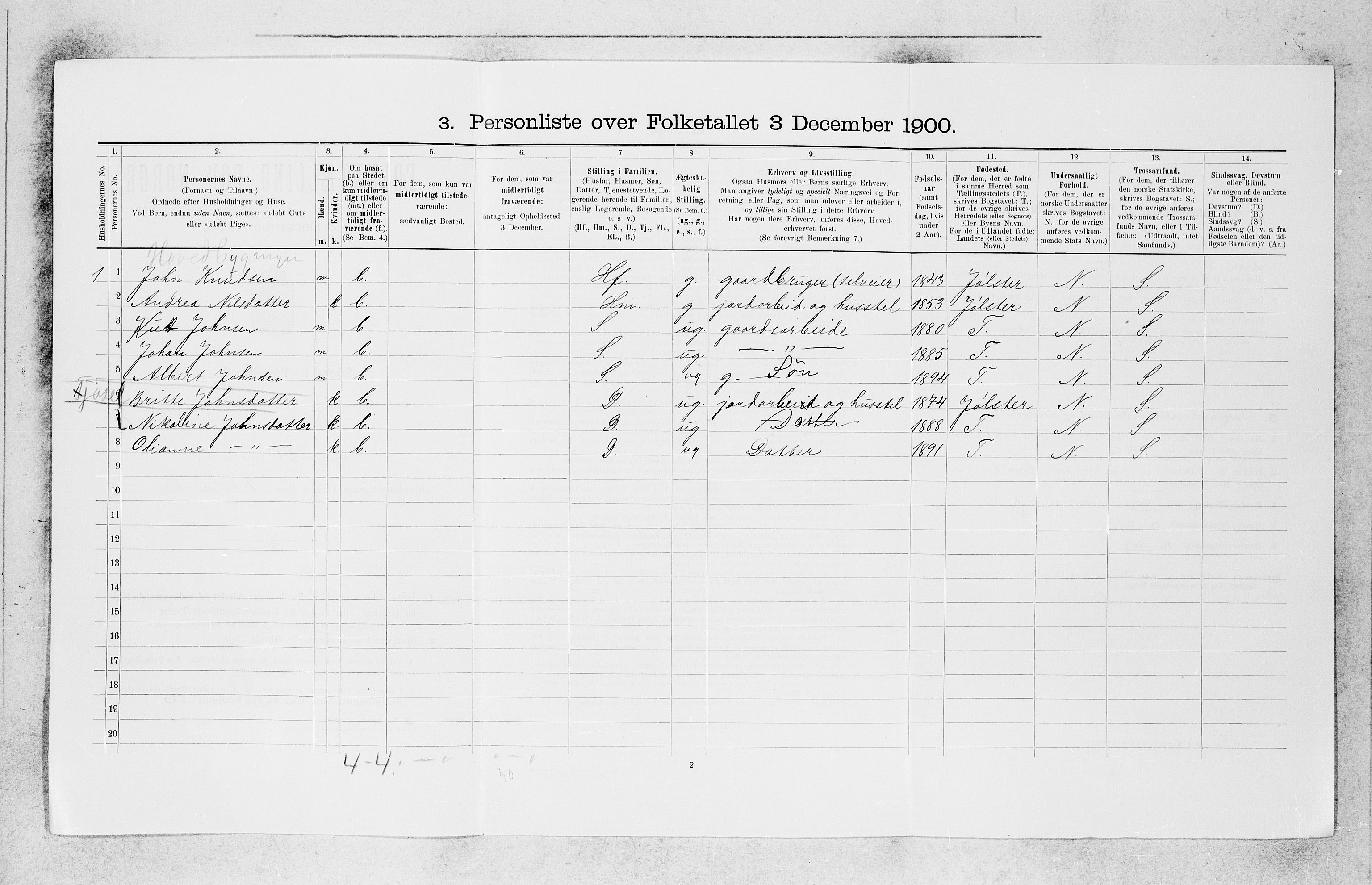 SAB, 1900 census for Førde, 1900, p. 622