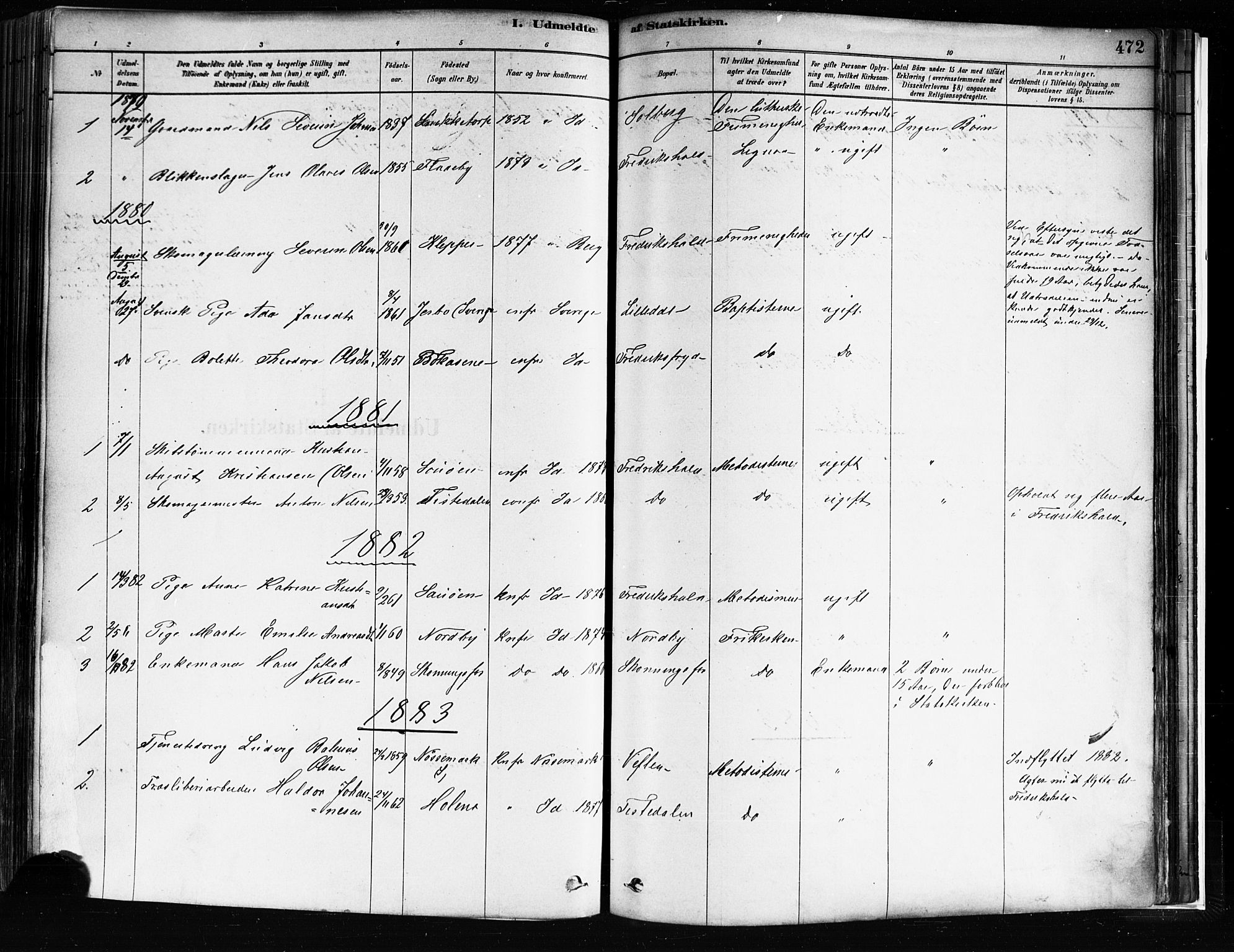 Idd prestekontor Kirkebøker, AV/SAO-A-10911/F/Fc/L0006b: Parish register (official) no. III 6B, 1878-1903, p. 472