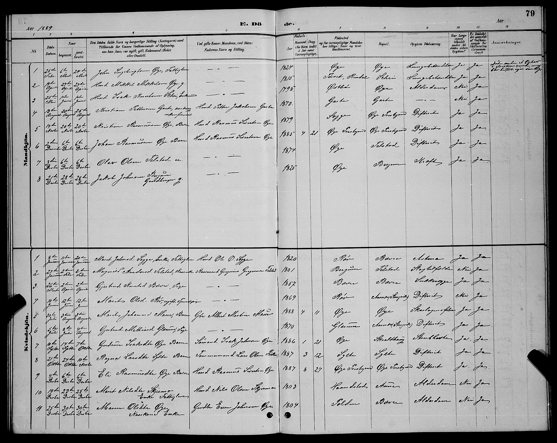 Ministerialprotokoller, klokkerbøker og fødselsregistre - Møre og Romsdal, AV/SAT-A-1454/595/L1052: Parish register (copy) no. 595C04, 1885-1900, p. 79