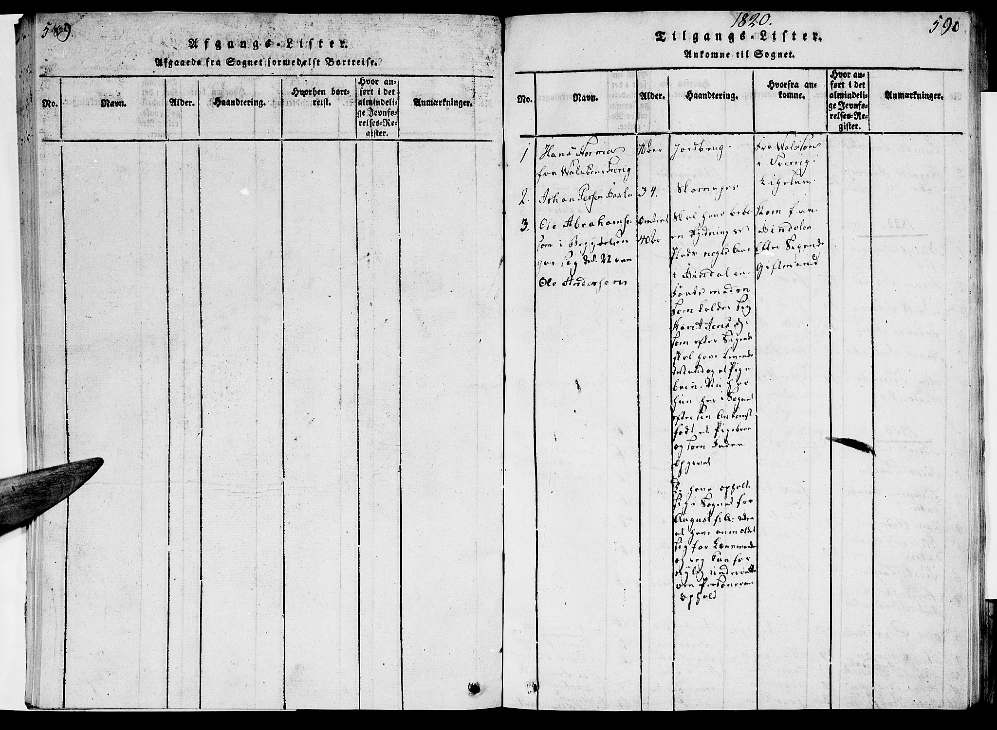 Ministerialprotokoller, klokkerbøker og fødselsregistre - Nordland, SAT/A-1459/820/L0288: Parish register (official) no. 820A09, 1820-1825, p. 589-590