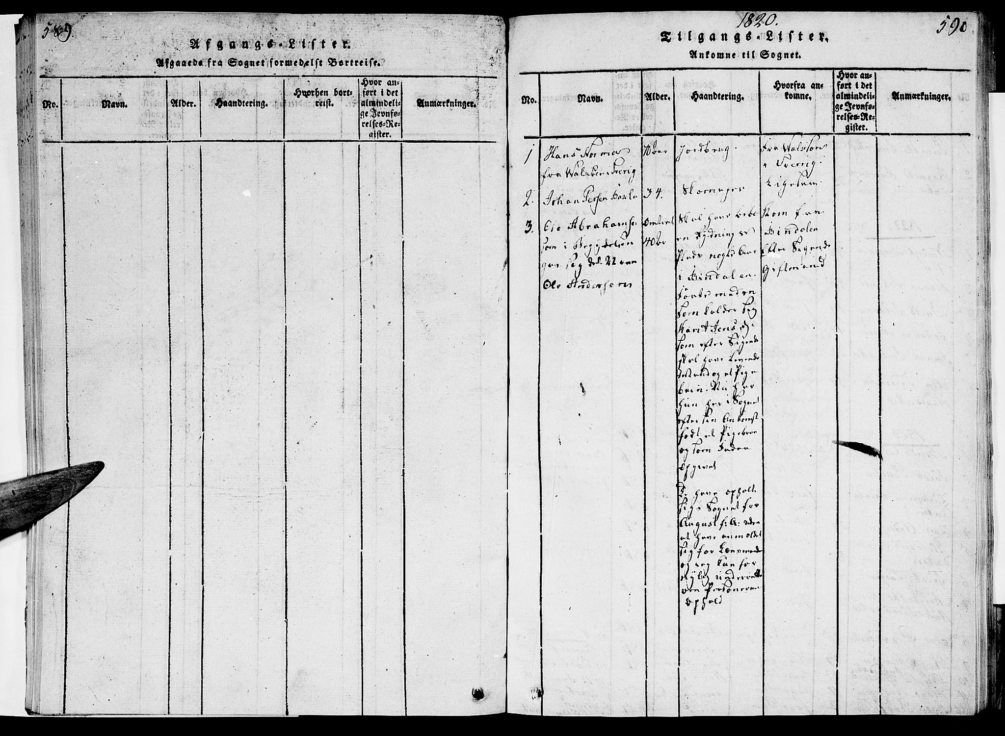 Ministerialprotokoller, klokkerbøker og fødselsregistre - Nordland, AV/SAT-A-1459/820/L0288: Parish register (official) no. 820A09, 1820-1825, p. 589-590