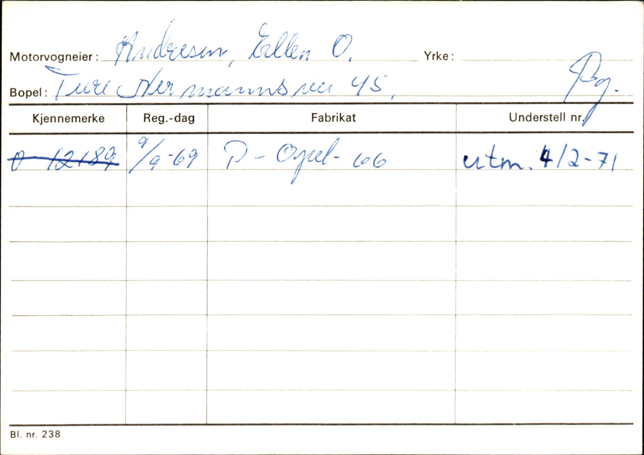 Statens vegvesen, Hordaland vegkontor, AV/SAB-A-5201/2/Hb/L0002: O-eierkort A-B, 1920-1971, p. 14