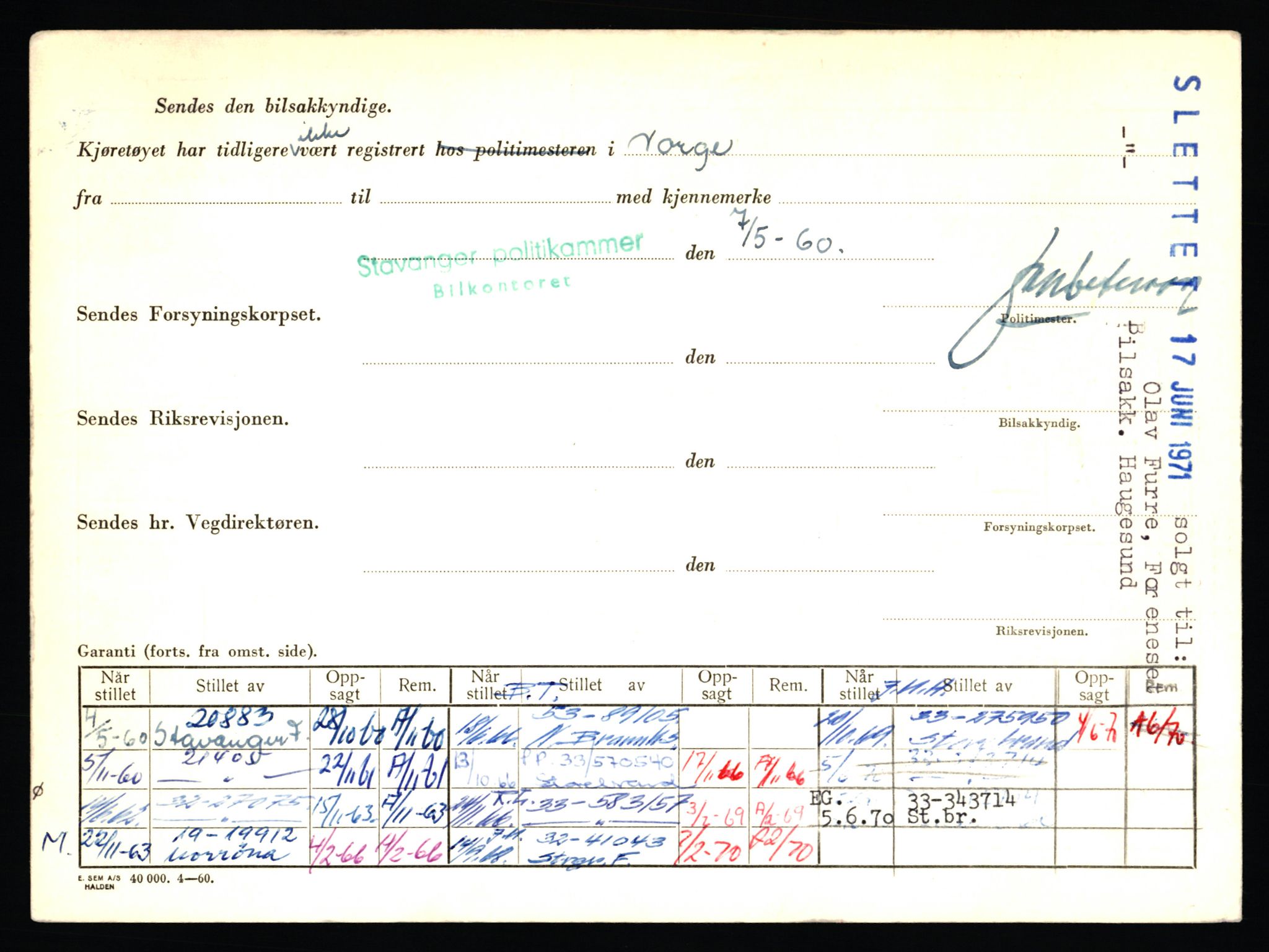 Stavanger trafikkstasjon, AV/SAST-A-101942/0/F/L0004: L-1000 - L-1349, 1930-1971, p. 300