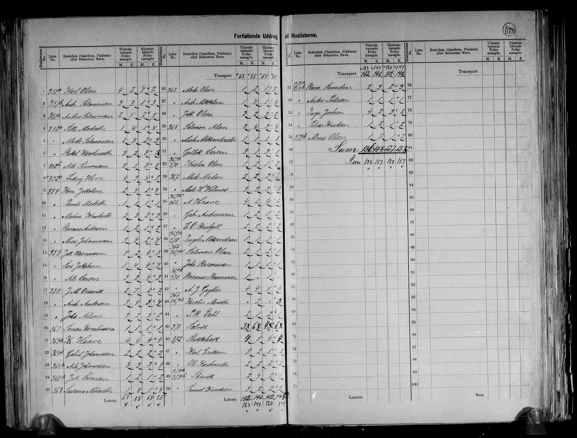 RA, 1891 census for 1437 Kinn, 1891, p. 26