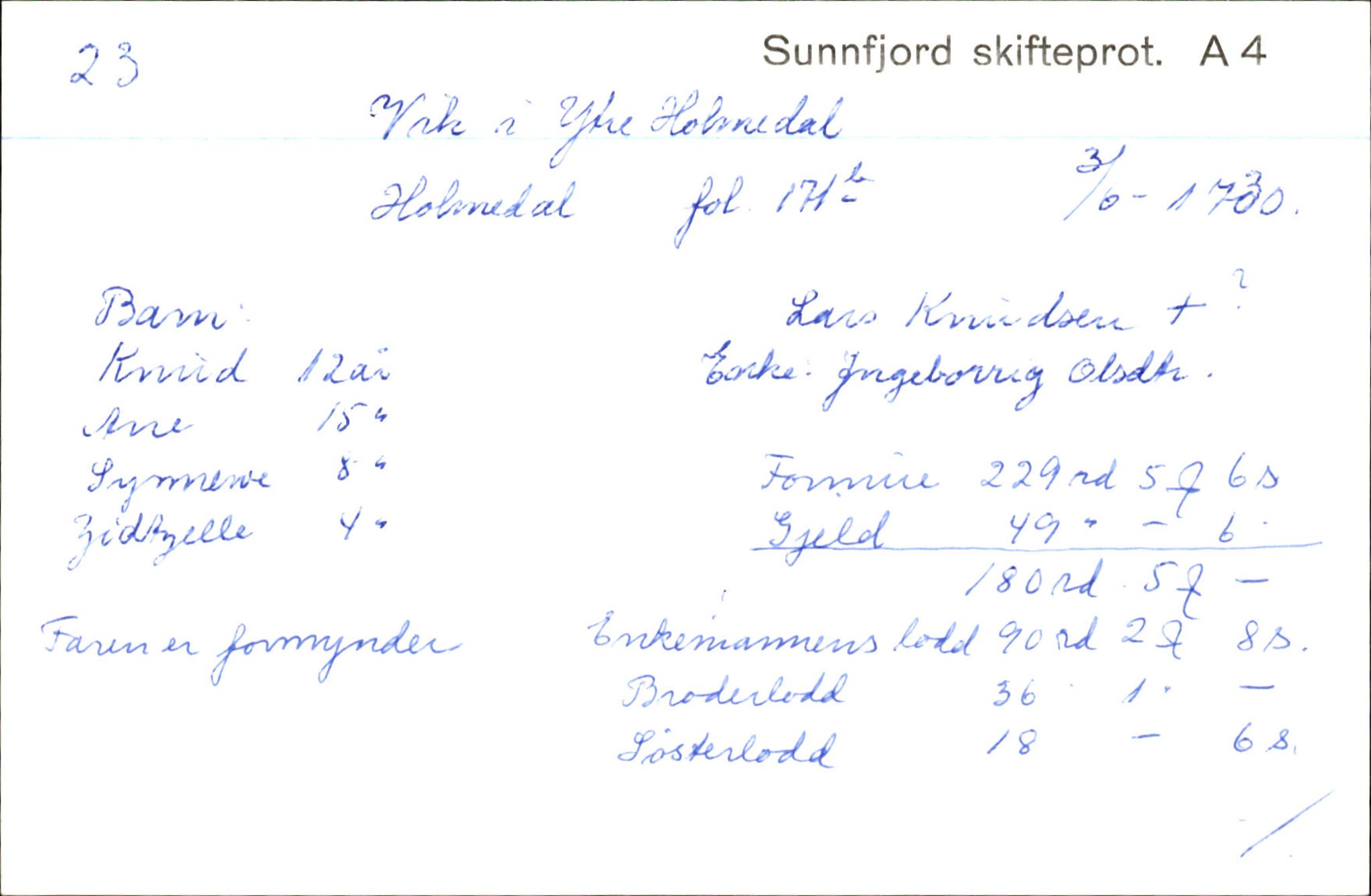 Skiftekort ved Statsarkivet i Bergen, SAB/SKIFTEKORT/003/L0003: Skifteprotokoll nr. 4-5, 1737-1751, p. 313