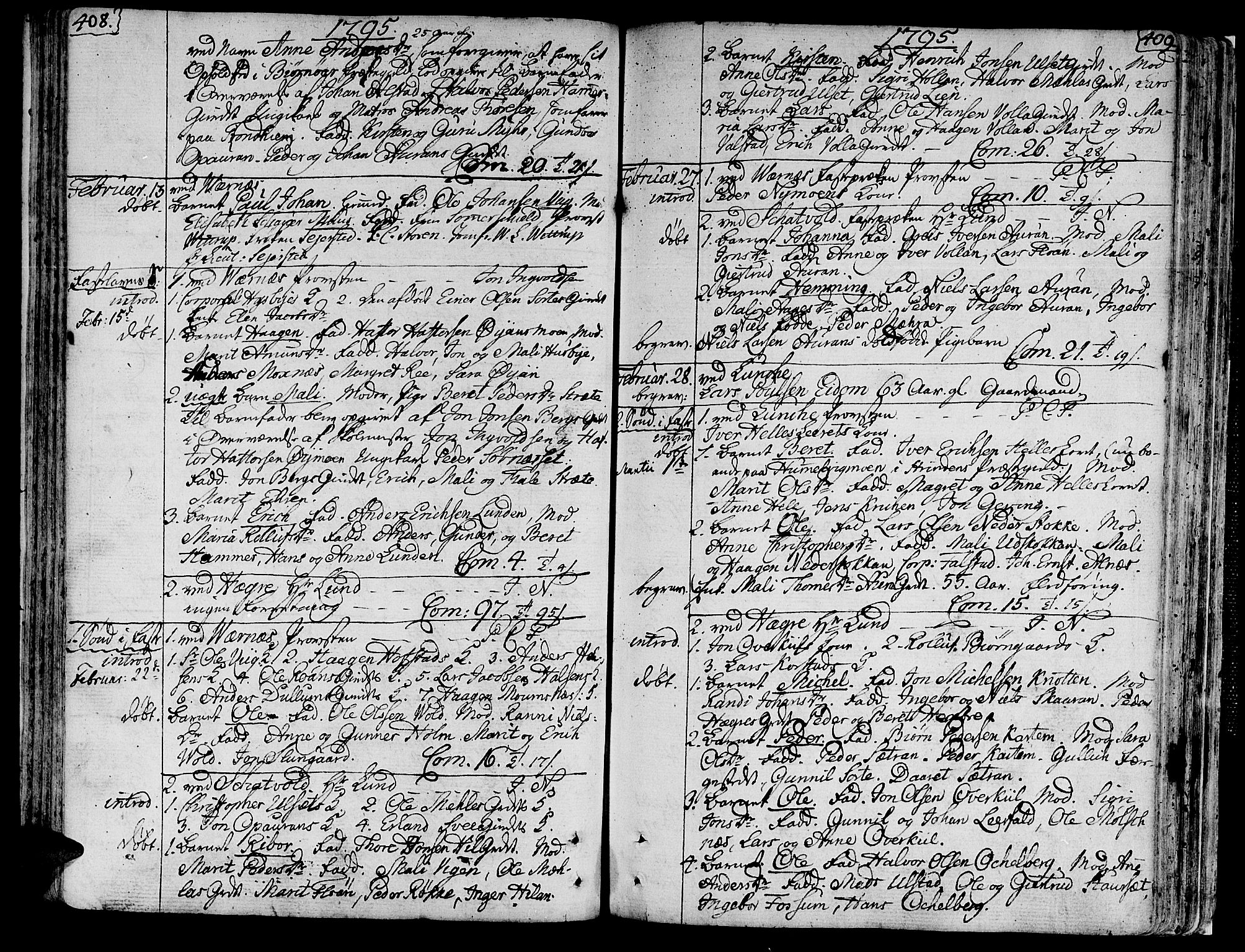 Ministerialprotokoller, klokkerbøker og fødselsregistre - Nord-Trøndelag, SAT/A-1458/709/L0059: Parish register (official) no. 709A06, 1781-1797, p. 408-409