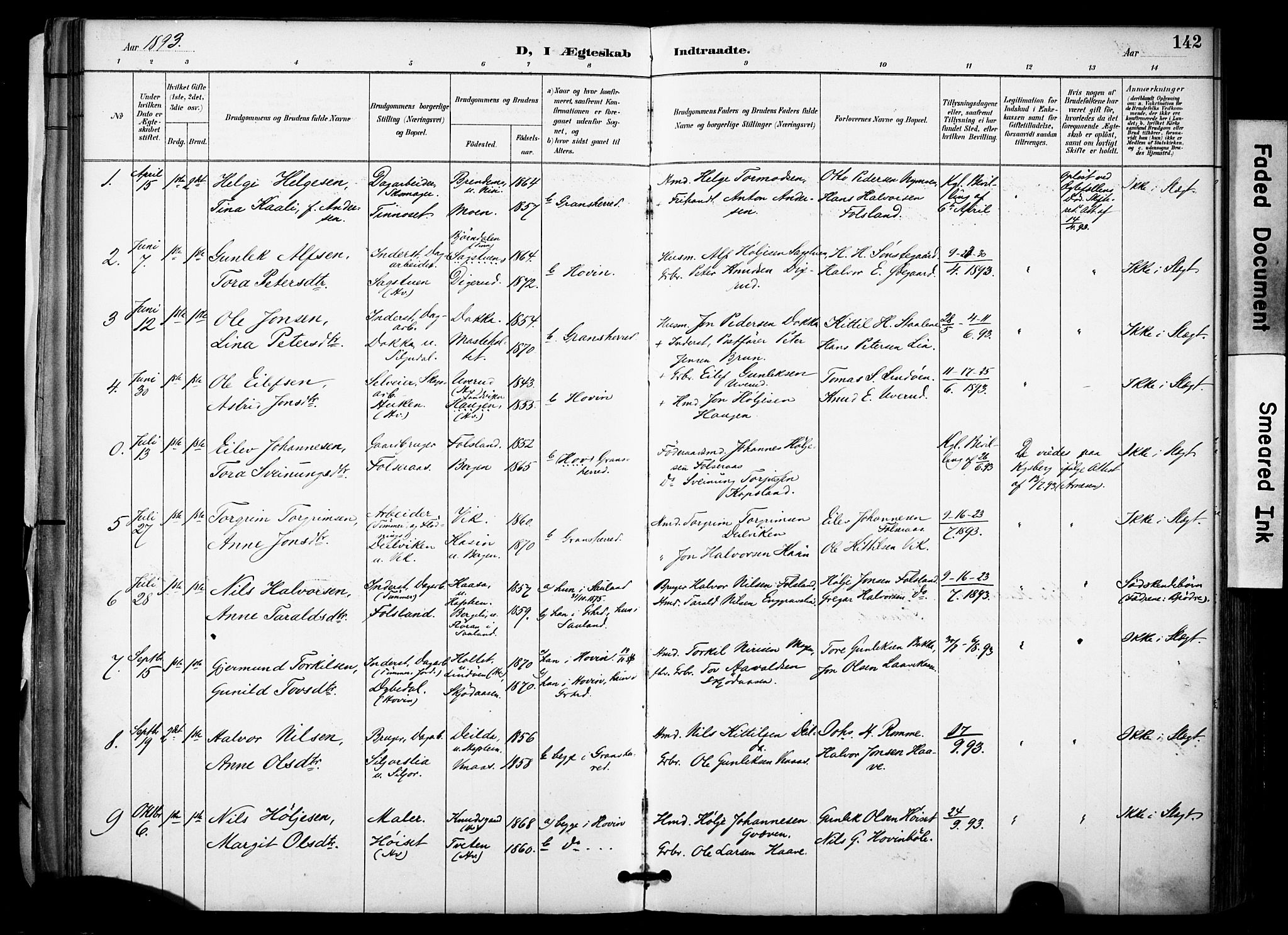 Gransherad kirkebøker, SAKO/A-267/F/Fa/L0005: Parish register (official) no. I 5, 1887-1916, p. 142
