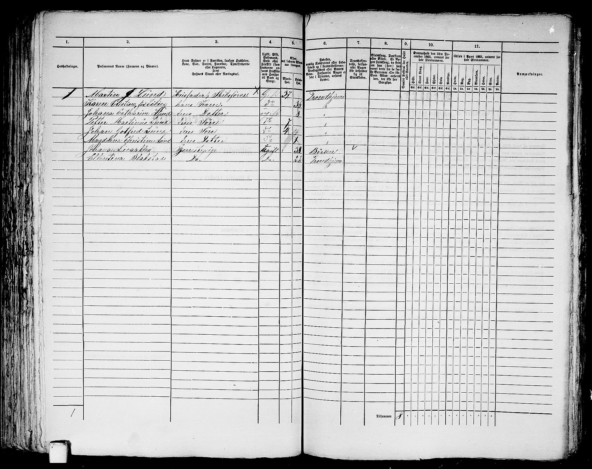 RA, 1865 census for Trondheim, 1865, p. 670