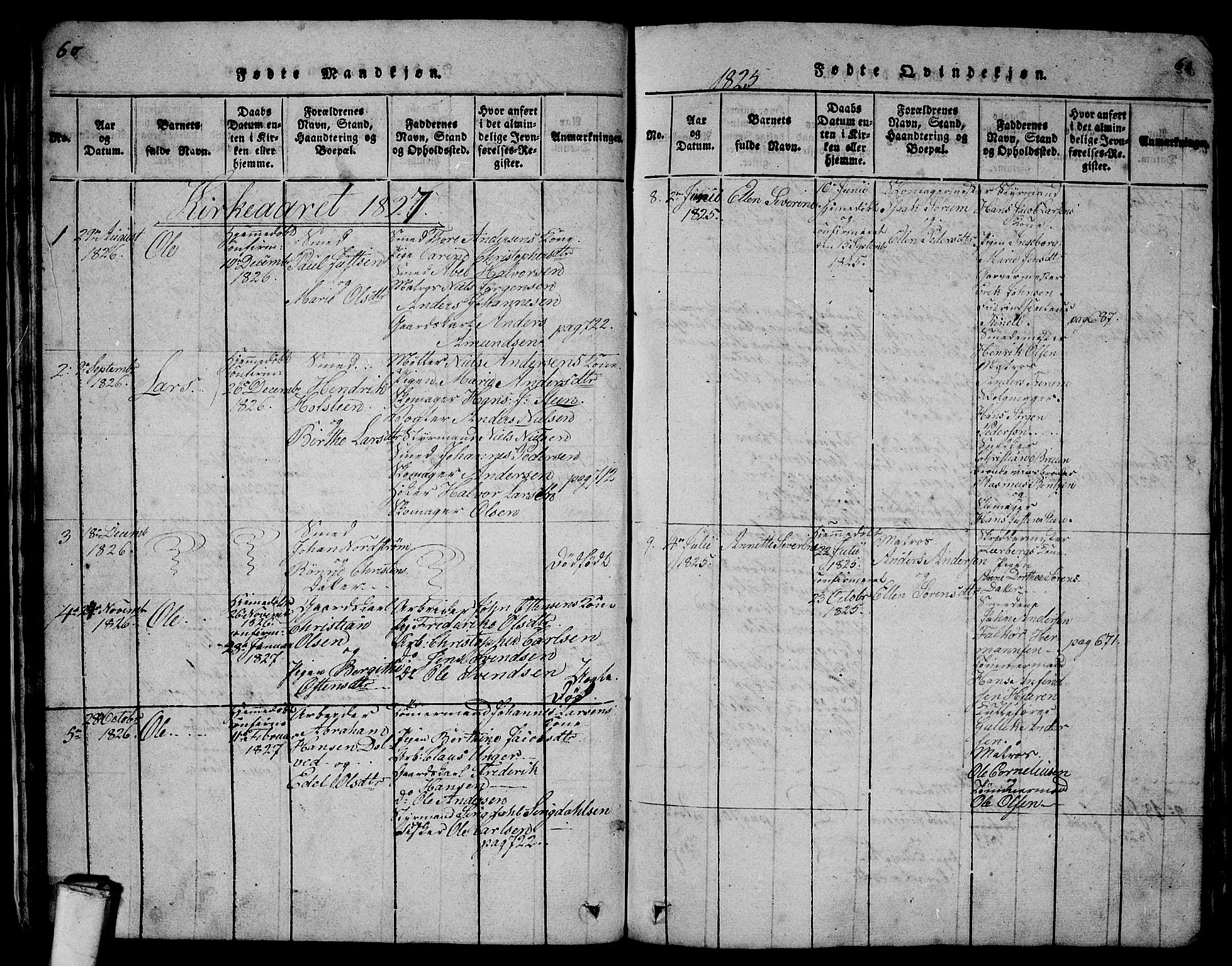 Larvik kirkebøker, AV/SAKO-A-352/G/Gb/L0001: Parish register (copy) no. II 1, 1818-1843, p. 60-61