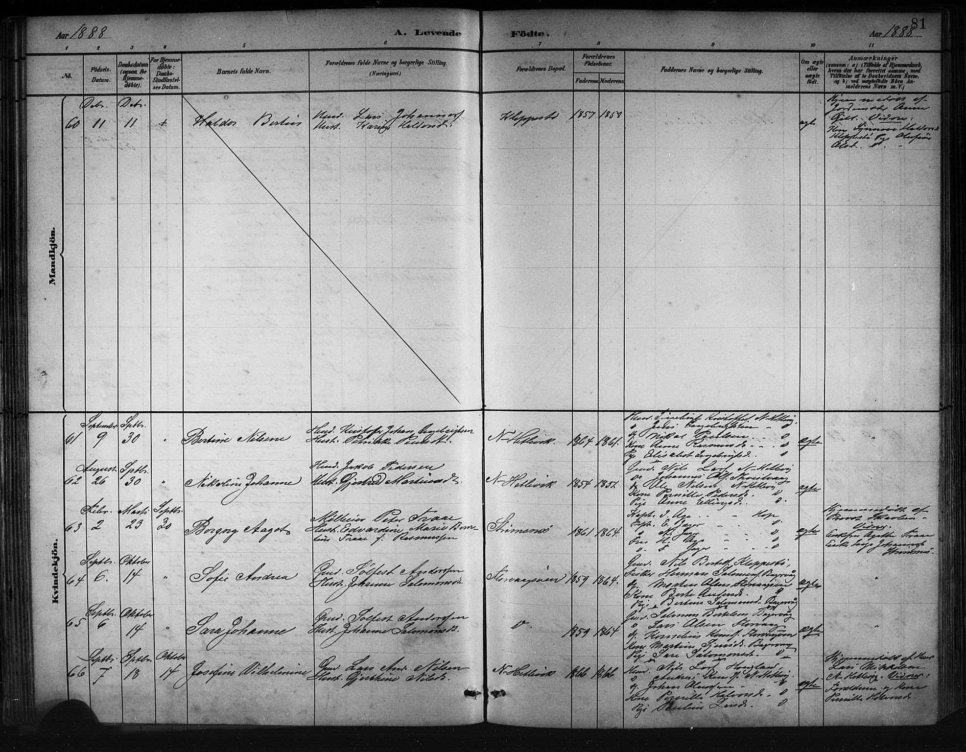 Askøy Sokneprestembete, AV/SAB-A-74101/H/Ha/Hab/Haba/L0008: Parish register (copy) no. A 8, 1882-1893, p. 81