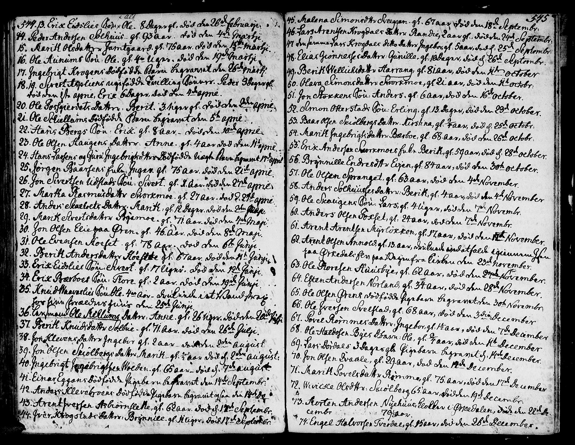 Ministerialprotokoller, klokkerbøker og fødselsregistre - Sør-Trøndelag, SAT/A-1456/668/L0802: Parish register (official) no. 668A02, 1776-1799, p. 544-545