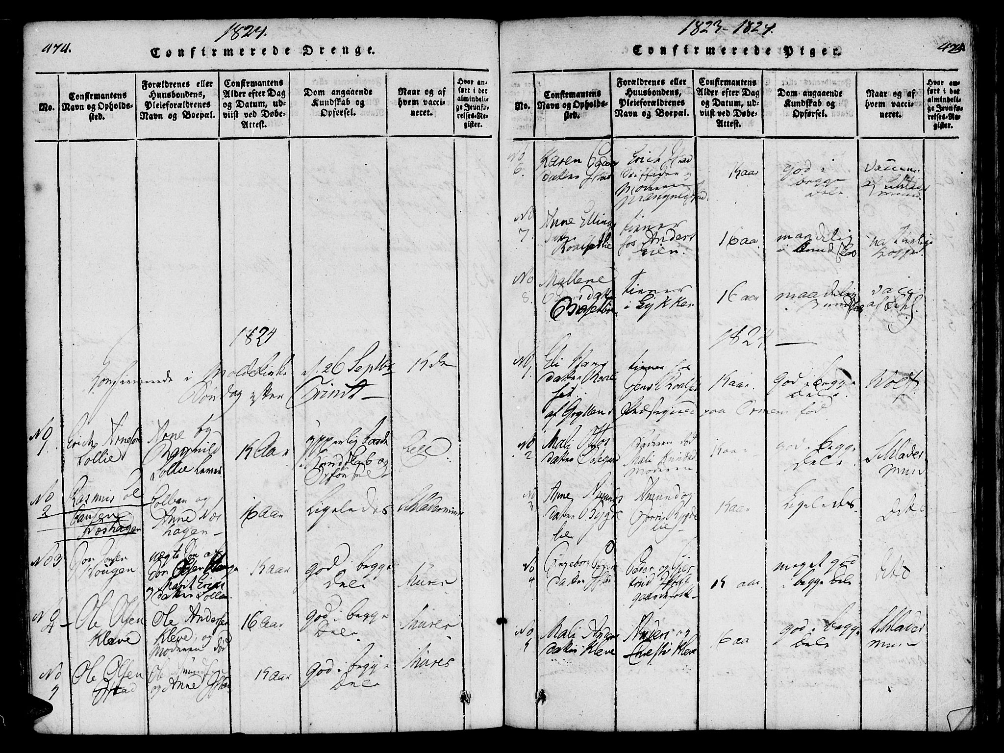 Ministerialprotokoller, klokkerbøker og fødselsregistre - Møre og Romsdal, SAT/A-1454/557/L0679: Parish register (official) no. 557A01, 1818-1843, p. 474-475