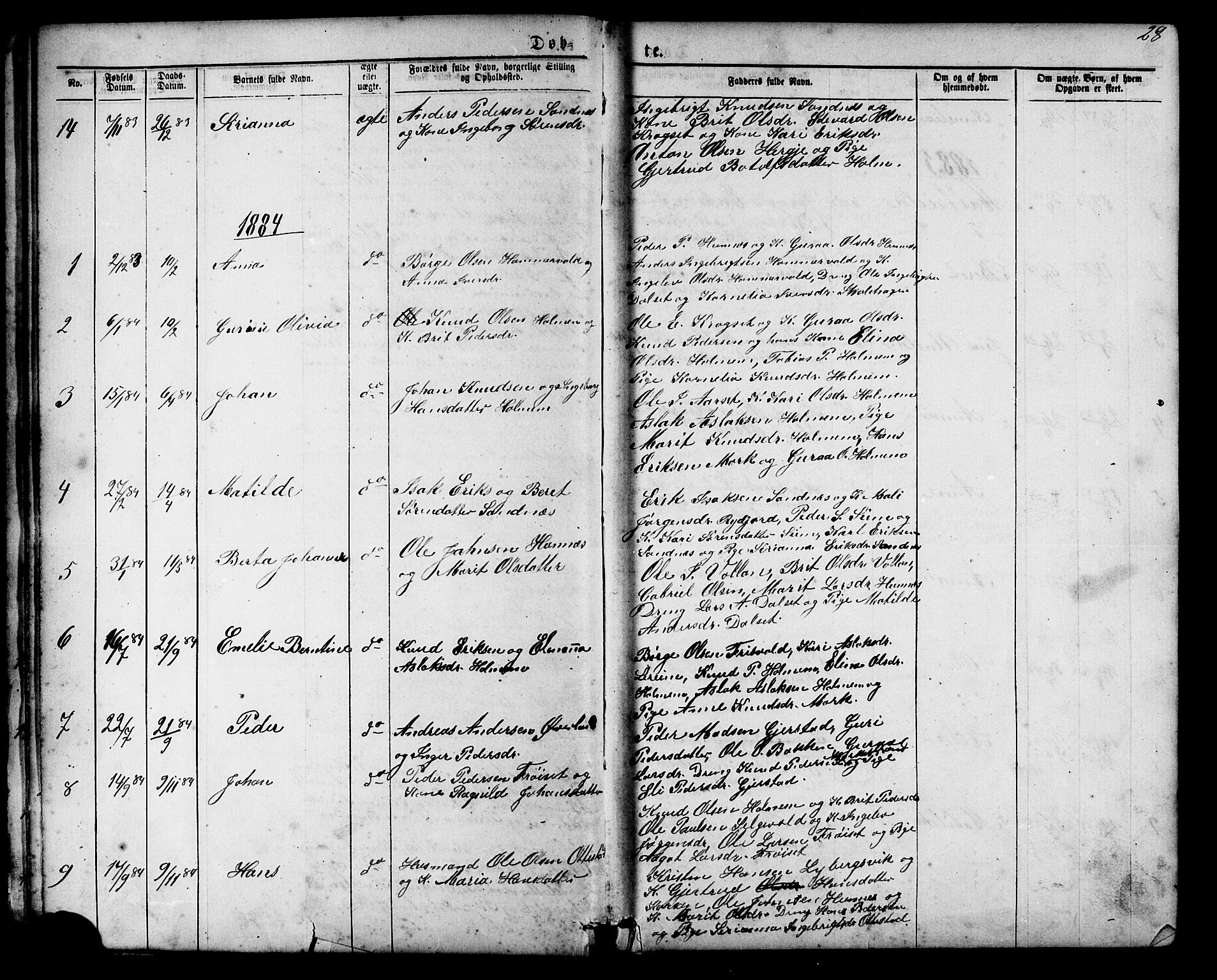 Ministerialprotokoller, klokkerbøker og fødselsregistre - Møre og Romsdal, SAT/A-1454/548/L0614: Parish register (copy) no. 548C02, 1867-1917, p. 28
