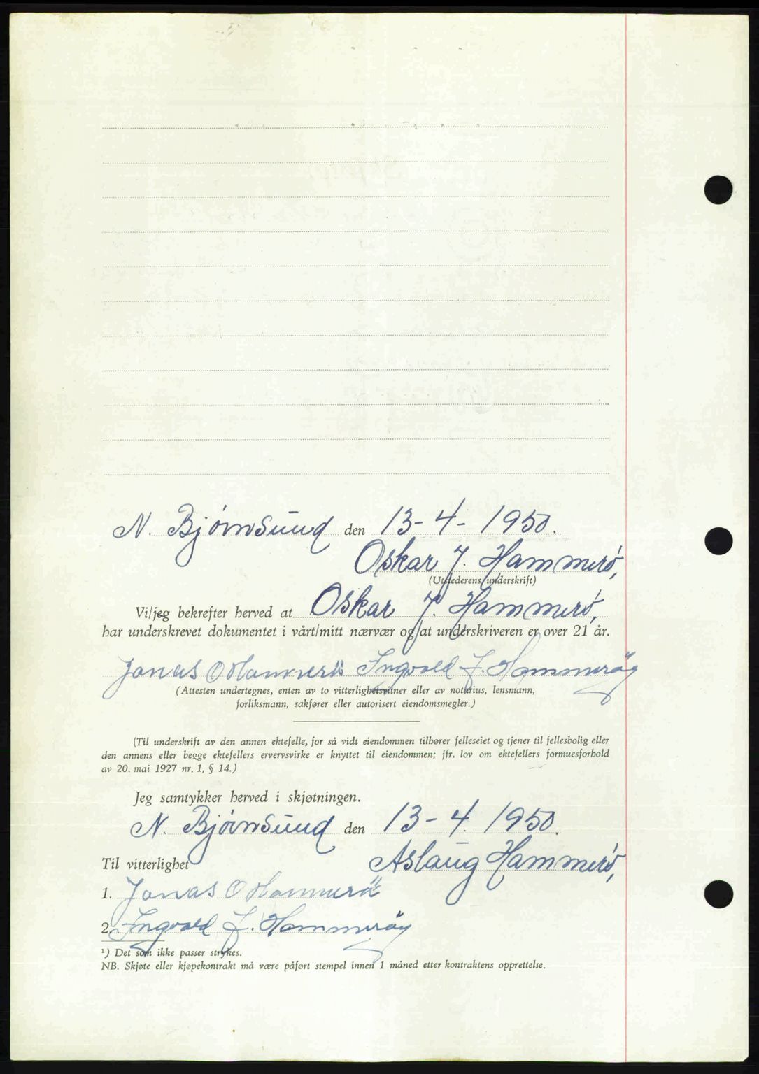 Romsdal sorenskriveri, SAT/A-4149/1/2/2C: Mortgage book no. A33, 1950-1950, Diary no: : 1320/1950