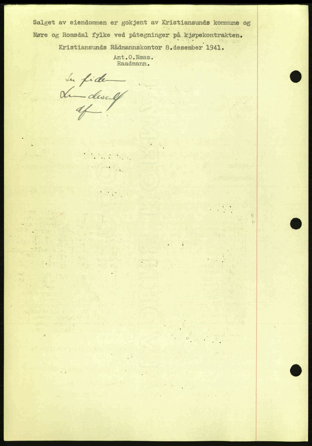 Kristiansund byfogd, AV/SAT-A-4587/A/27: Mortgage book no. 34, 1941-1945, Diary no: : 182/1942