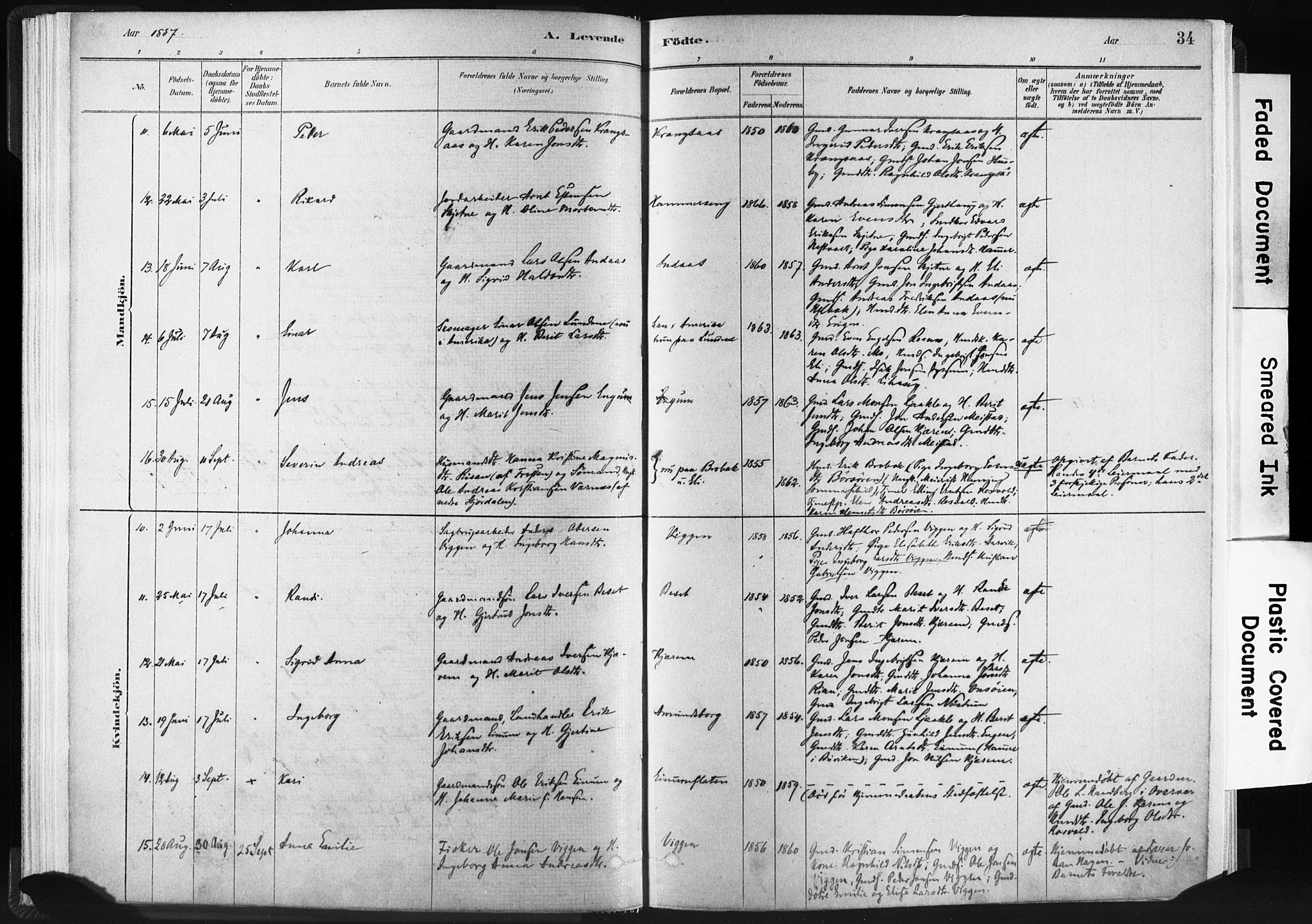 Ministerialprotokoller, klokkerbøker og fødselsregistre - Sør-Trøndelag, AV/SAT-A-1456/665/L0773: Parish register (official) no. 665A08, 1879-1905, p. 34