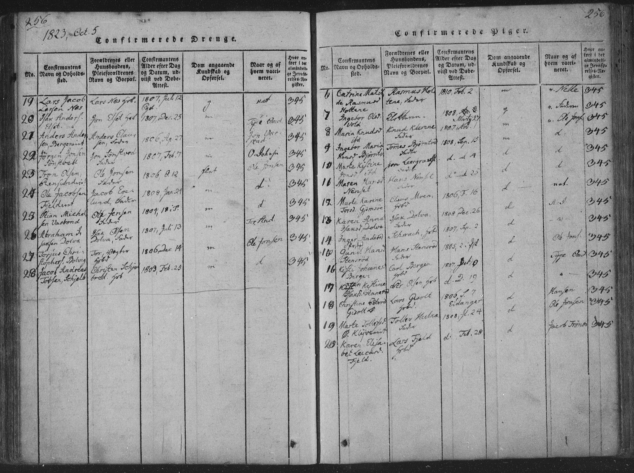Solum kirkebøker, SAKO/A-306/F/Fa/L0004: Parish register (official) no. I 4, 1814-1833, p. 256