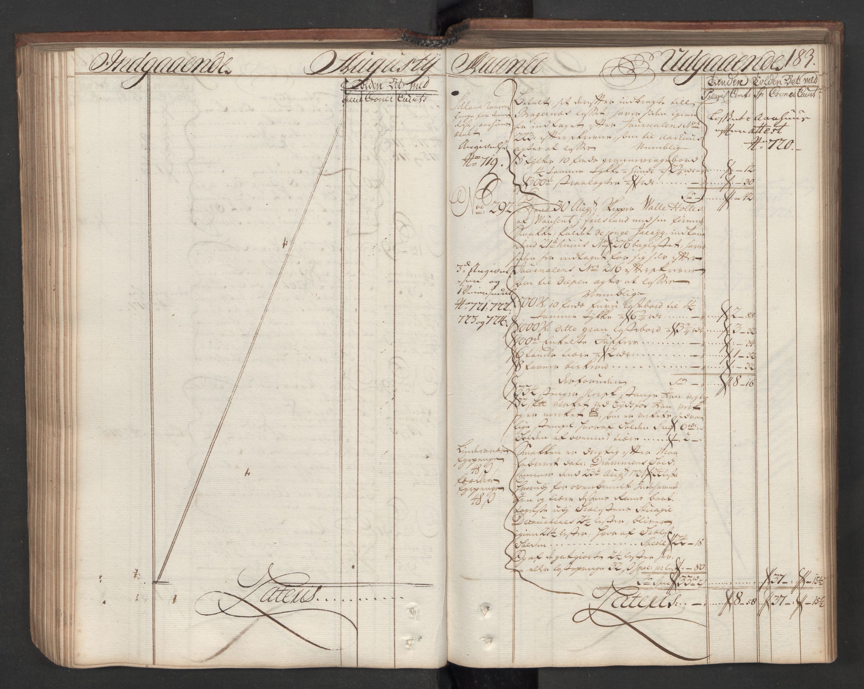 Generaltollkammeret, tollregnskaper, AV/RA-EA-5490/R08/L0009/0001: Tollregnskaper Drammen / Hovedtollbok, 1731, p. 182b-183a