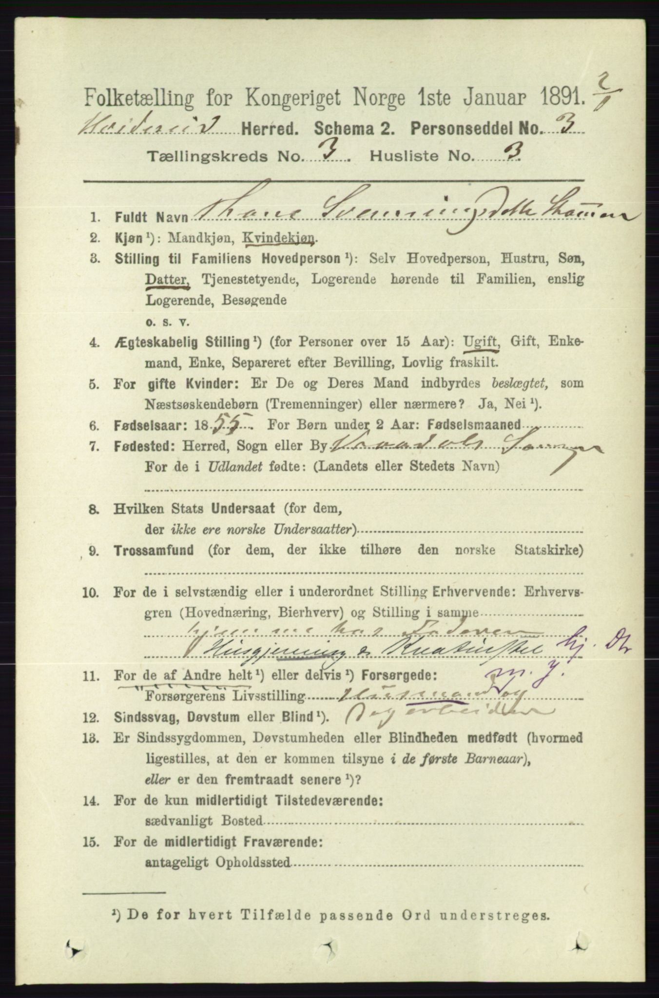 RA, 1891 census for 0829 Kviteseid, 1891, p. 514