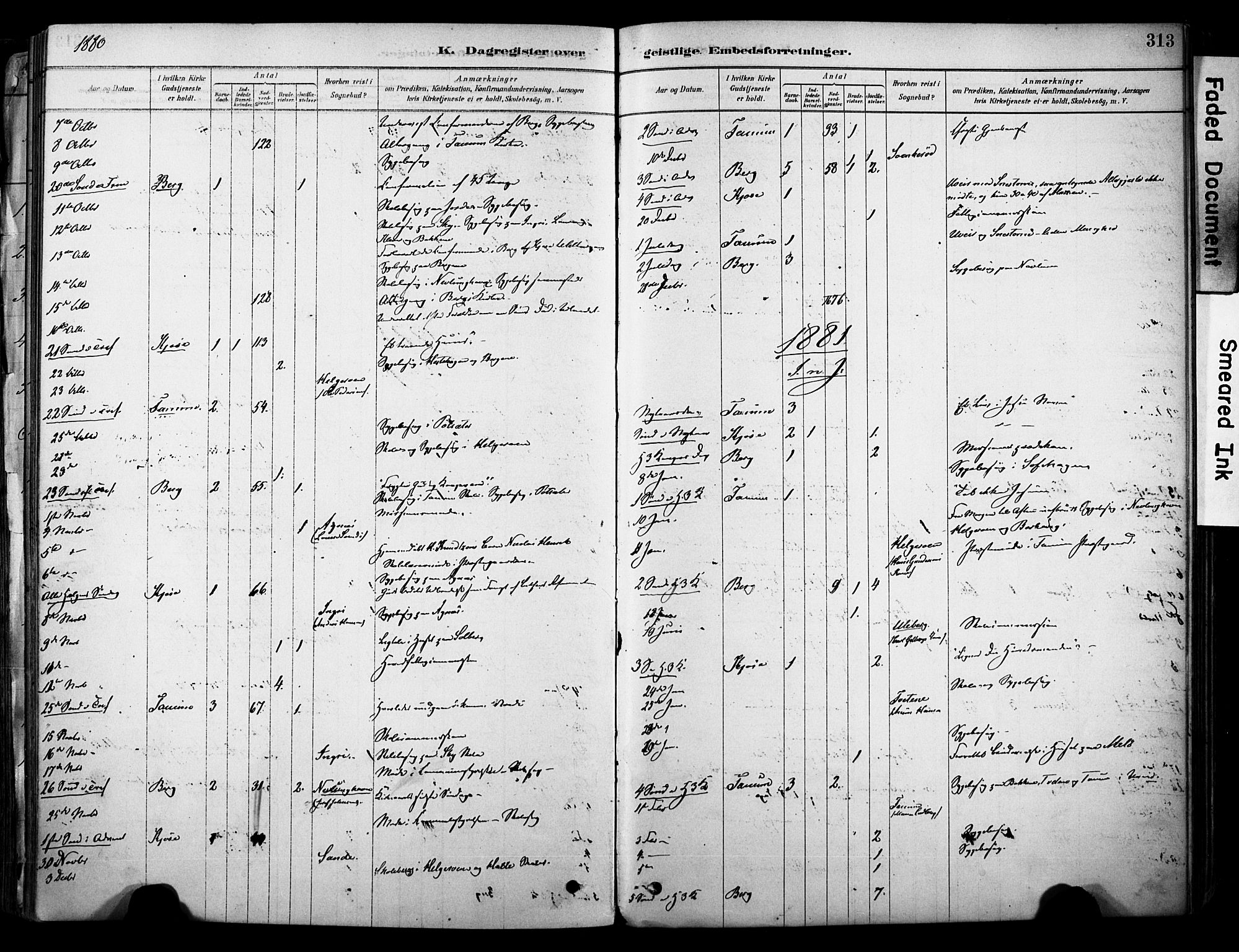 Brunlanes kirkebøker, AV/SAKO-A-342/F/Fc/L0001: Parish register (official) no. III 1, 1878-1899, p. 313