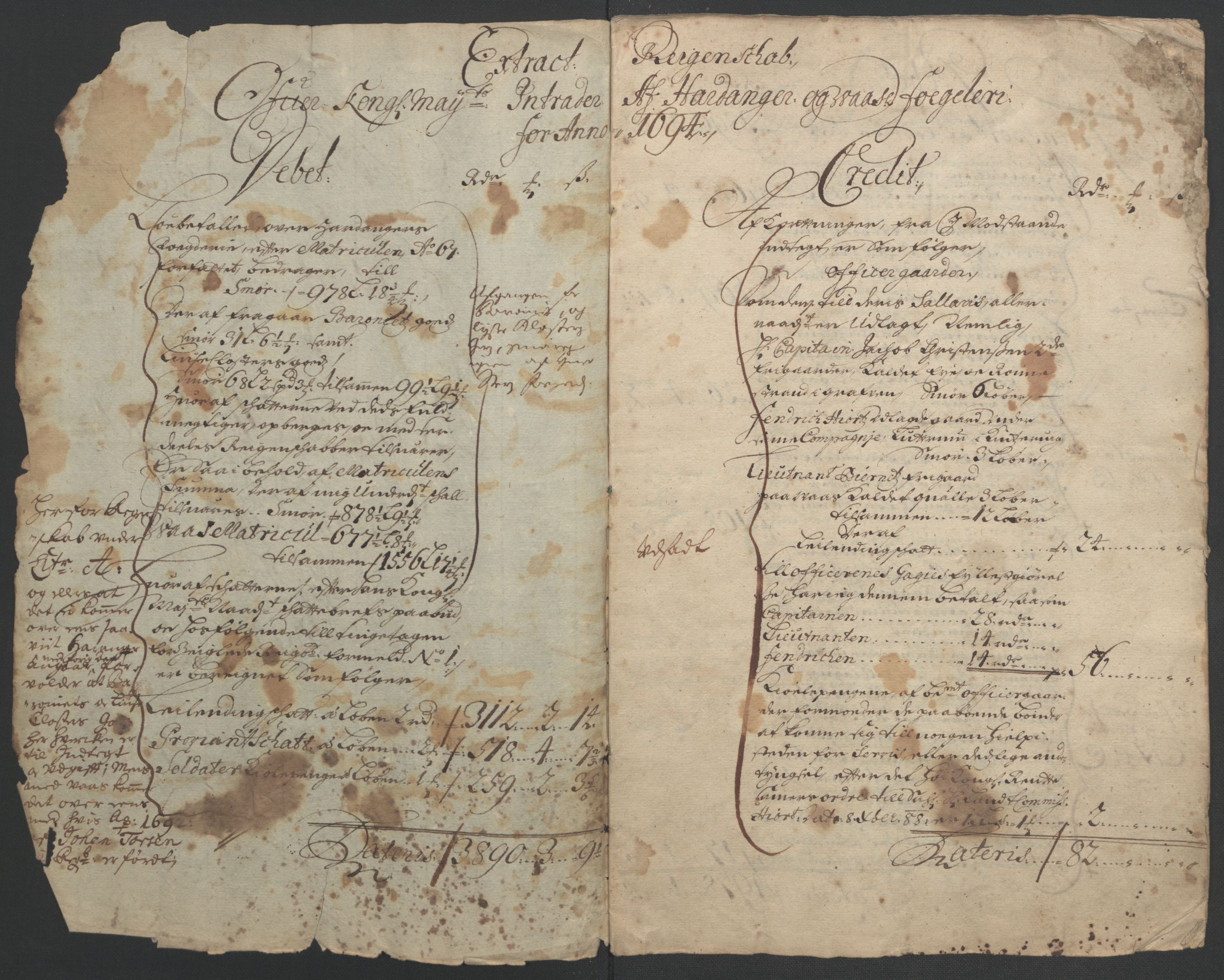 Rentekammeret inntil 1814, Reviderte regnskaper, Fogderegnskap, RA/EA-4092/R48/L2975: Fogderegnskap Sunnhordland og Hardanger, 1694, p. 163