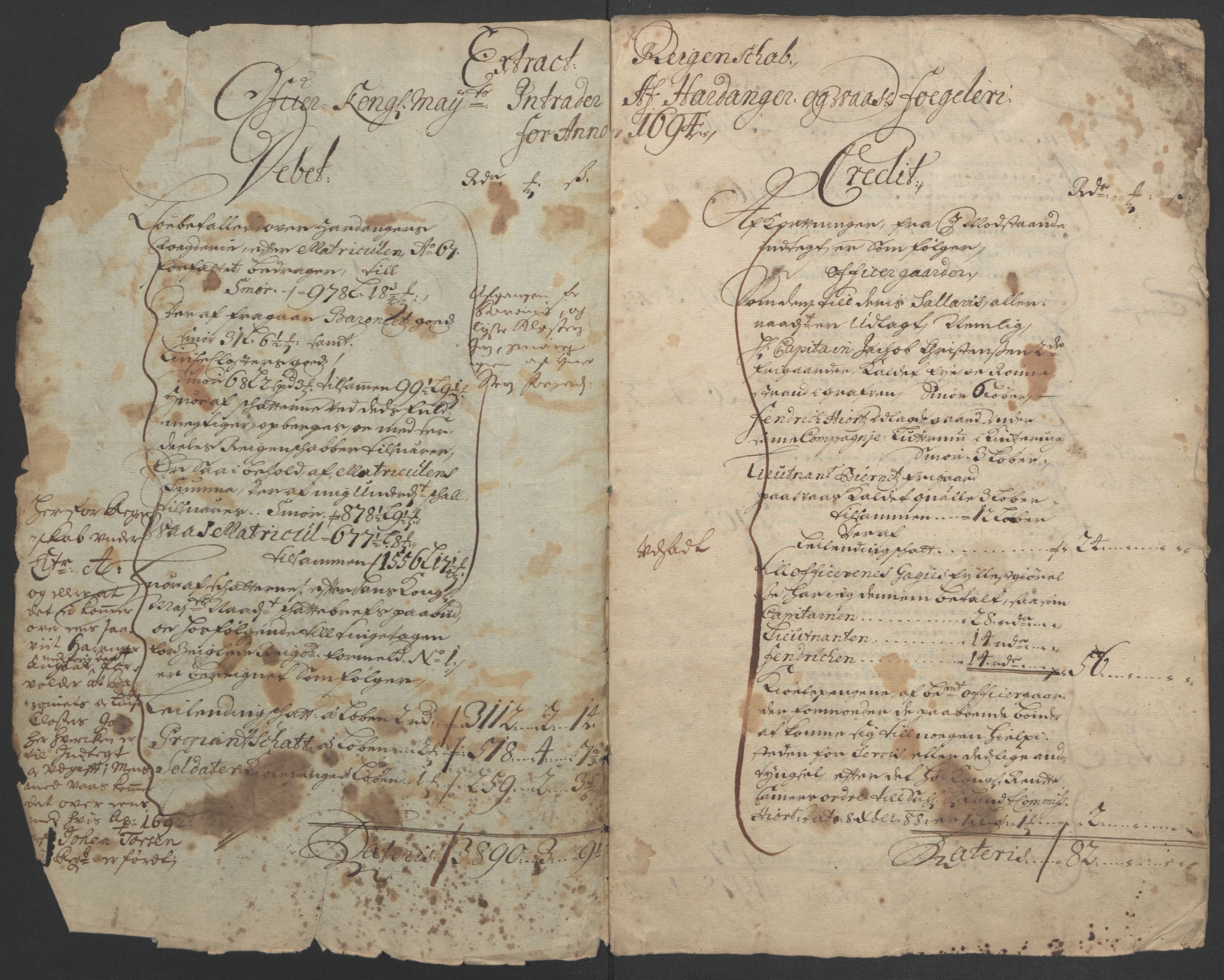 Rentekammeret inntil 1814, Reviderte regnskaper, Fogderegnskap, AV/RA-EA-4092/R48/L2975: Fogderegnskap Sunnhordland og Hardanger, 1694, p. 163