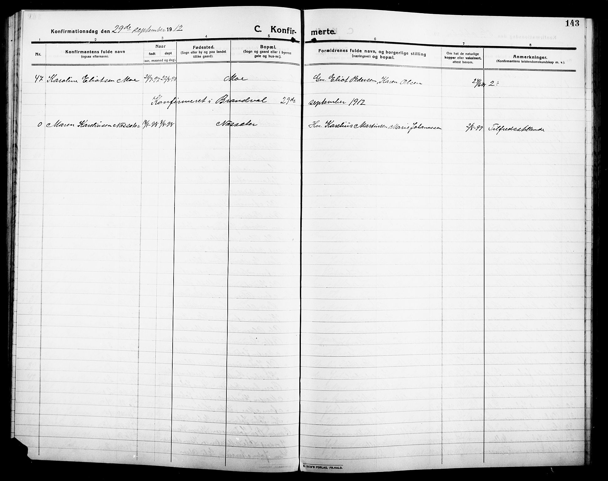 Grue prestekontor, AV/SAH-PREST-036/H/Ha/Hab/L0007: Parish register (copy) no. 7, 1910-1920, p. 143