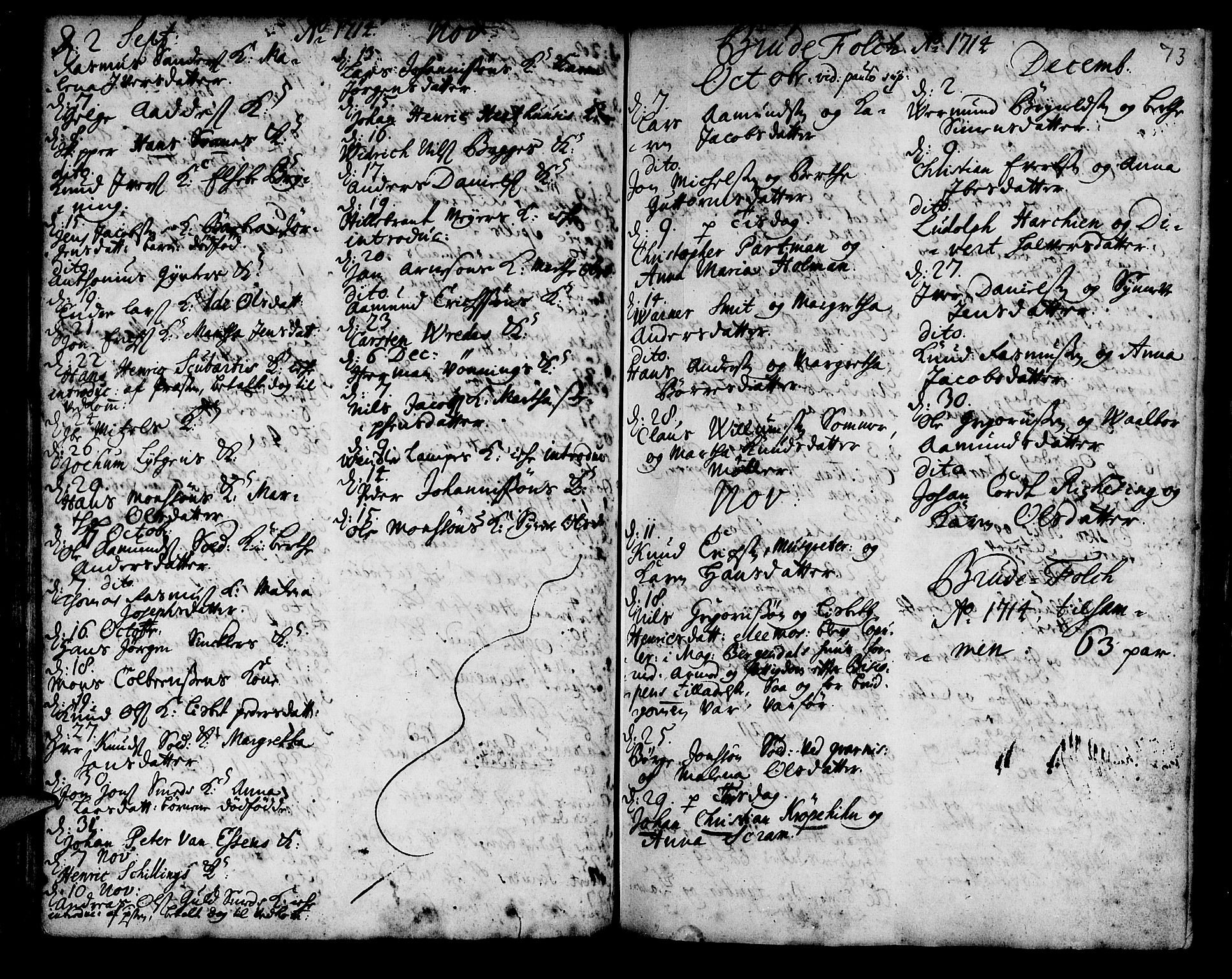 Korskirken sokneprestembete, AV/SAB-A-76101/H/Haa/L0008: Parish register (official) no. A 8, 1698-1747, p. 73