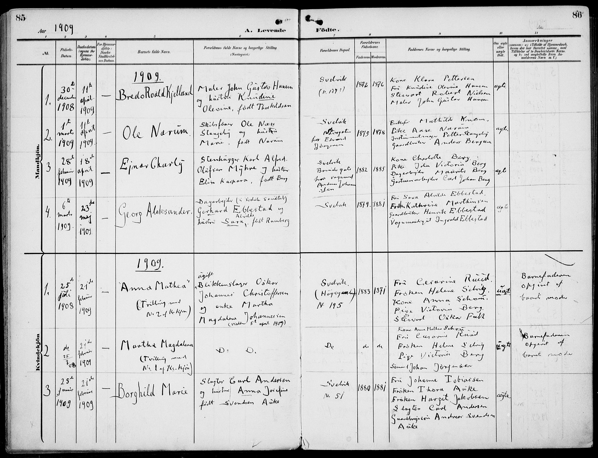 Strømm kirkebøker, AV/SAKO-A-322/F/Fb/L0002: Parish register (official) no. II 2, 1900-1919, p. 85-86