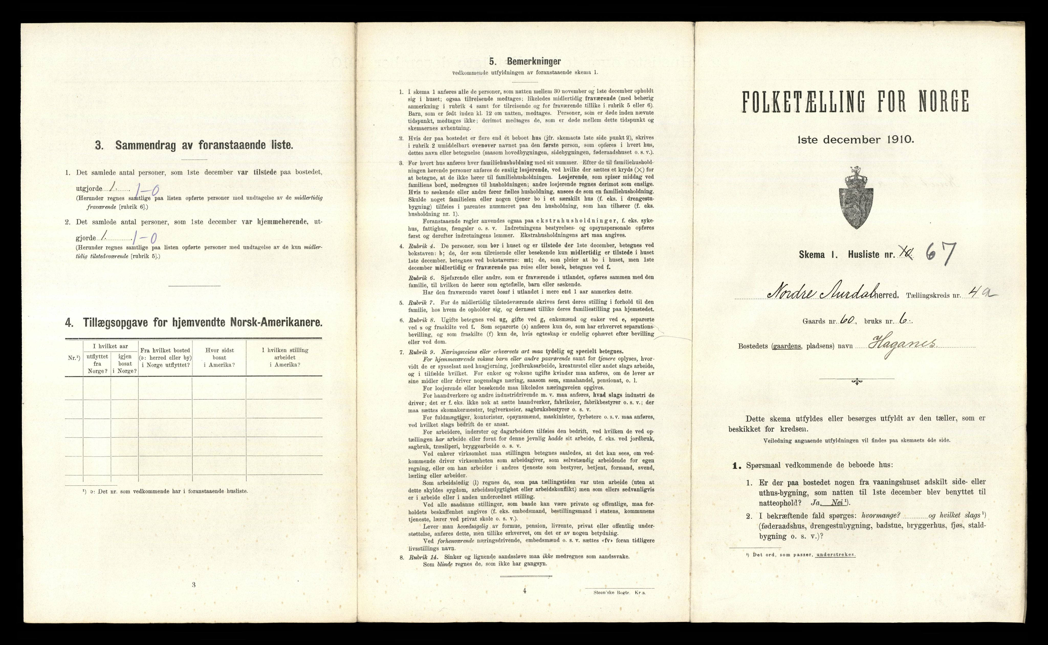 RA, 1910 census for Nord-Aurdal, 1910, p. 725