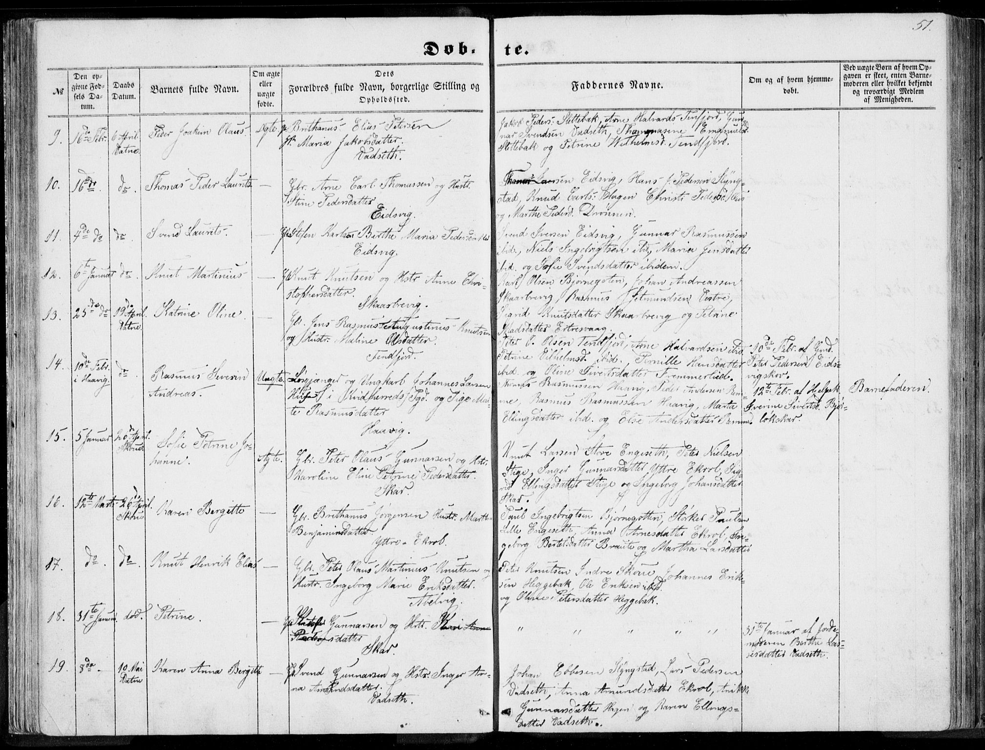 Ministerialprotokoller, klokkerbøker og fødselsregistre - Møre og Romsdal, AV/SAT-A-1454/524/L0354: Parish register (official) no. 524A06, 1857-1863, p. 51