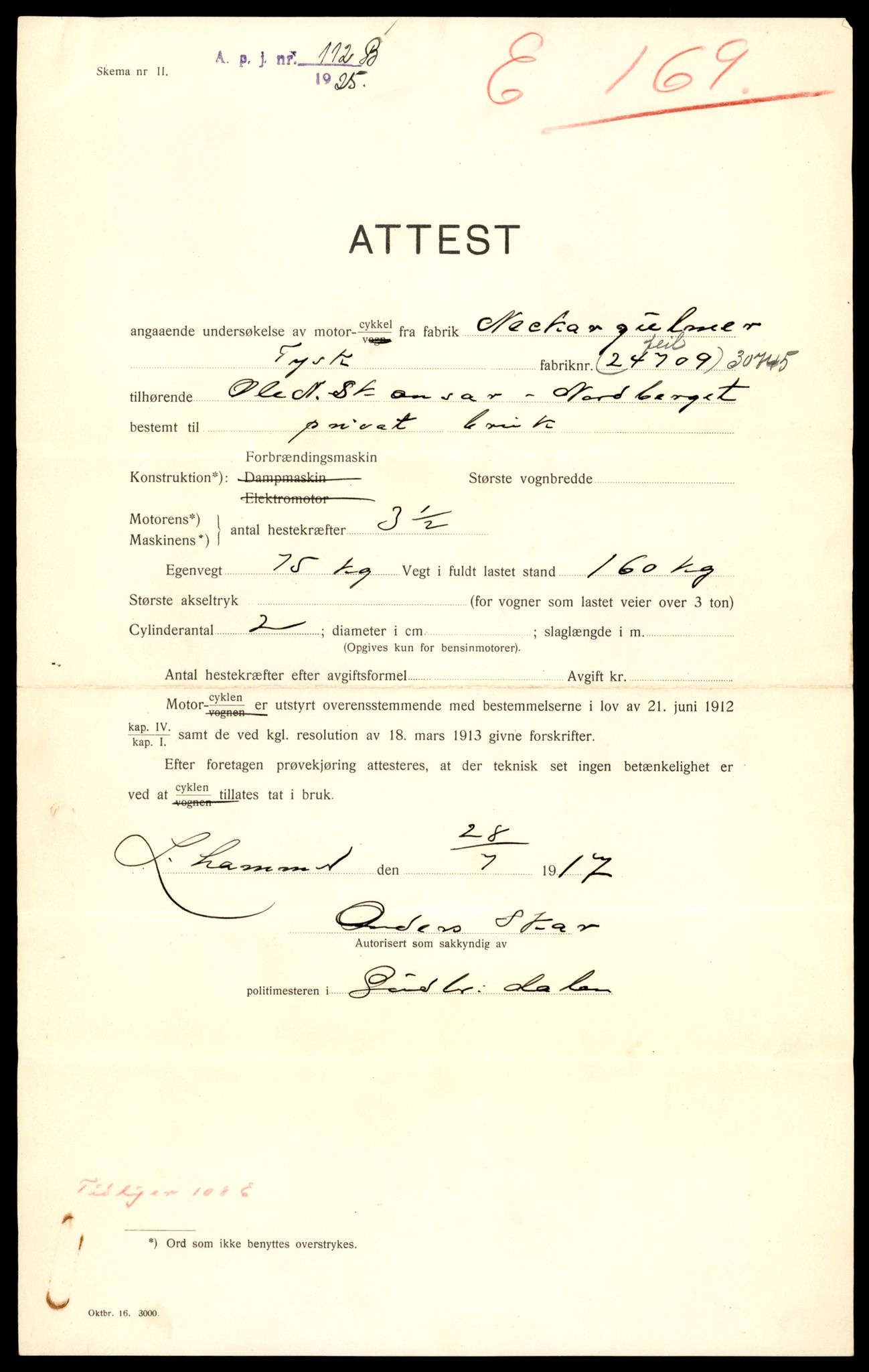 Møre og Romsdal vegkontor - Ålesund trafikkstasjon, SAT/A-4099/F/Fe/L0009: Registreringskort for kjøretøy T 896 - T 1049, 1927-1998, p. 117