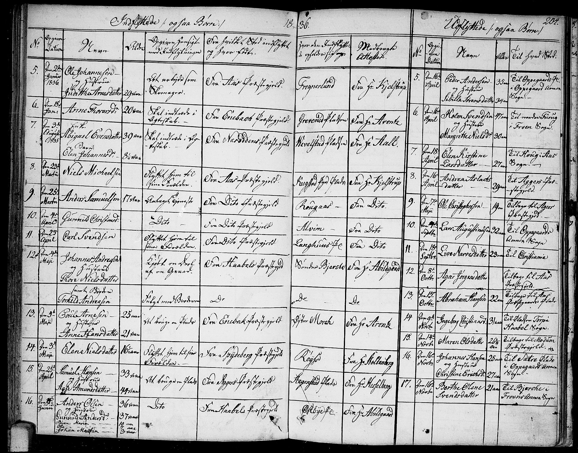 Kråkstad prestekontor Kirkebøker, AV/SAO-A-10125a/F/Fa/L0004: Parish register (official) no. I 4, 1825-1837, p. 204