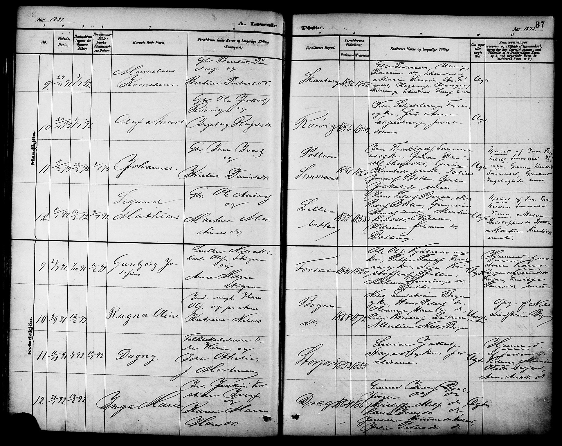 Ministerialprotokoller, klokkerbøker og fødselsregistre - Nordland, AV/SAT-A-1459/861/L0869: Parish register (official) no. 861A04, 1889-1903, p. 37