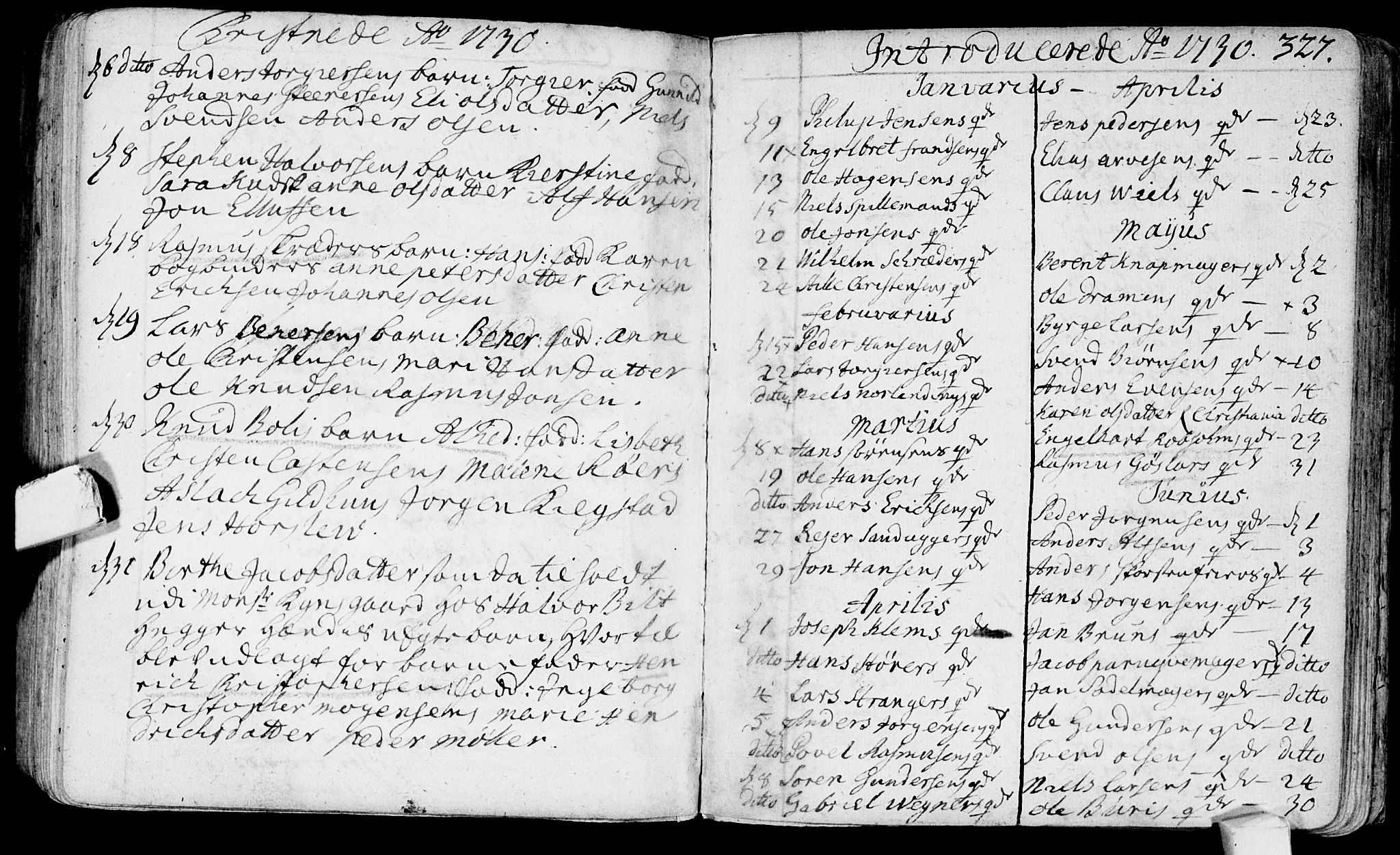 Bragernes kirkebøker, SAKO/A-6/F/Fa/L0003: Parish register (official) no. I 3, 1706-1734, p. 327
